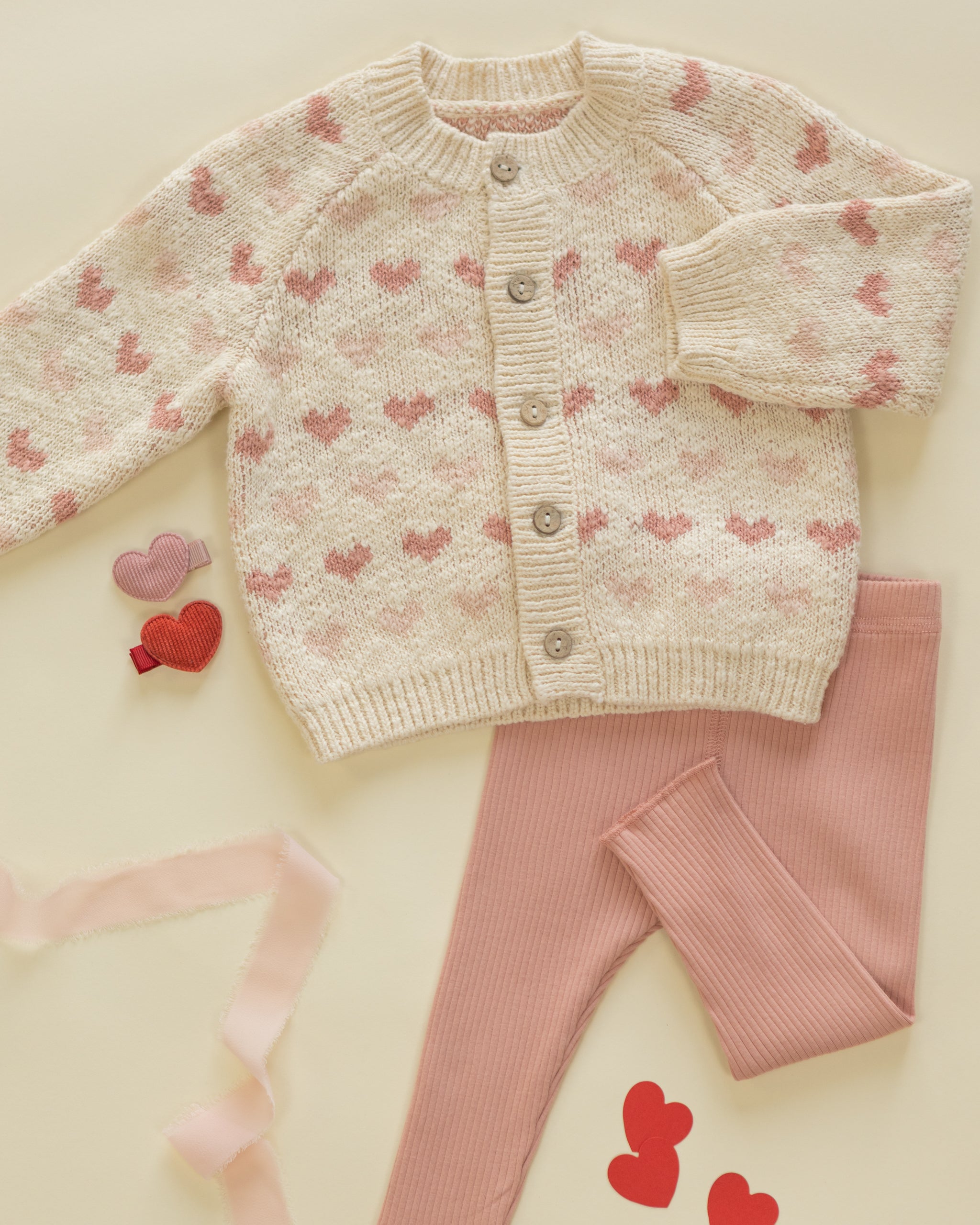 Knit Cardigan Hearts