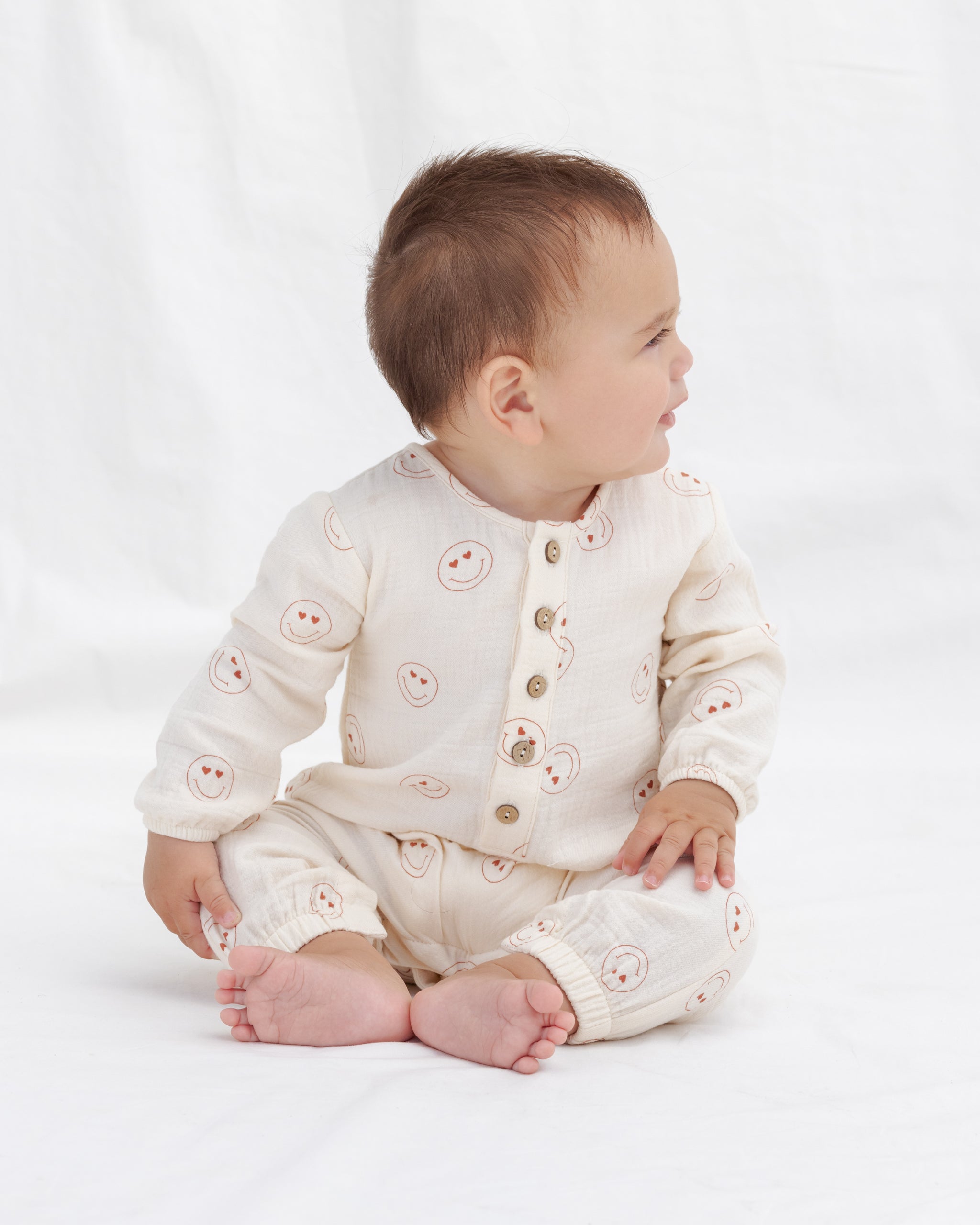 Woven Jumpsuit Heart Eyes