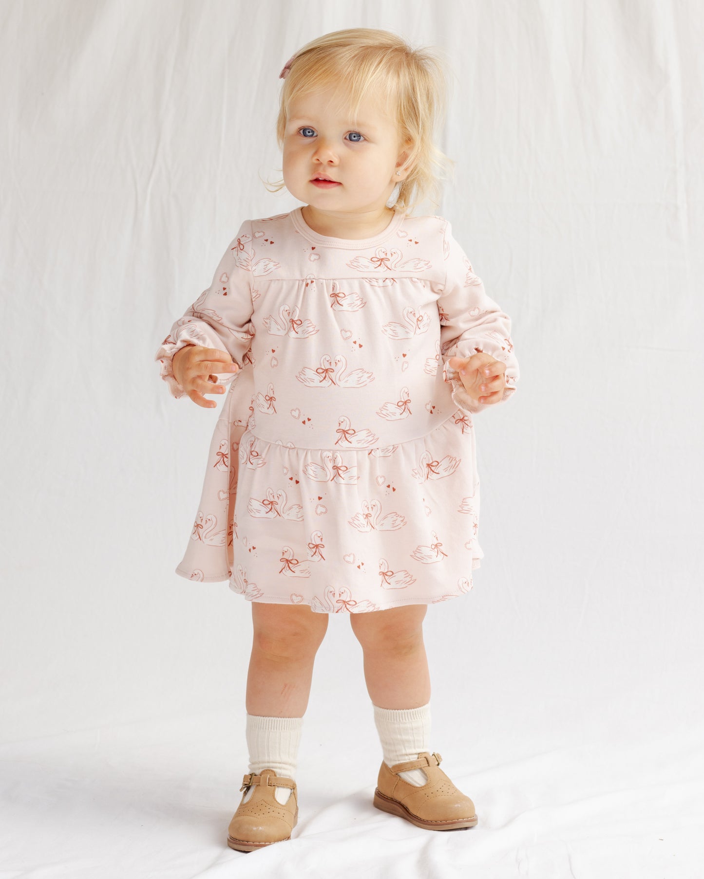 Tiered Jersey Dress Swans