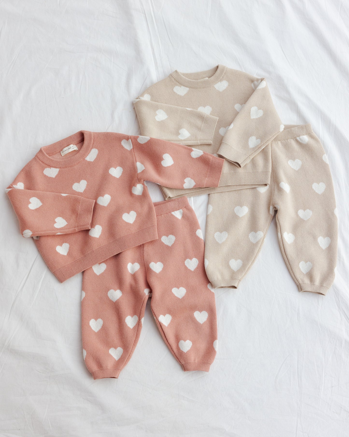 心形针织毛衣 ||粉色的