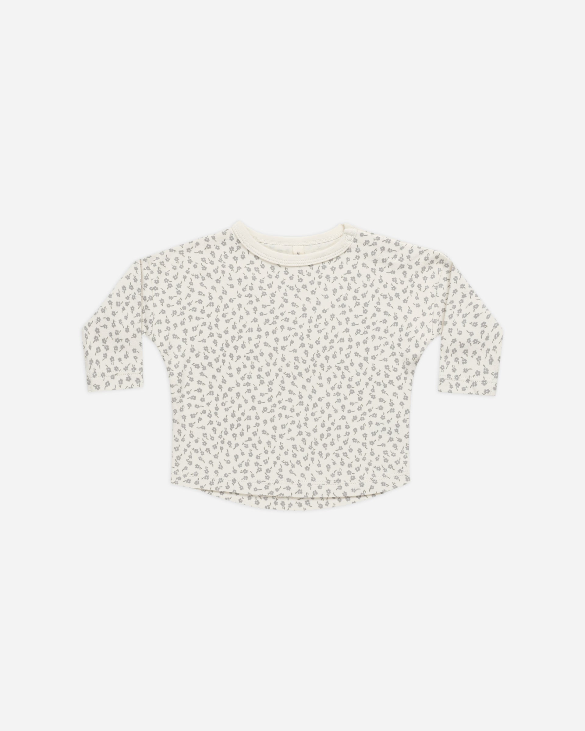 Quincy Mae Long Sleeve Tee - Ocean Micro Stripe