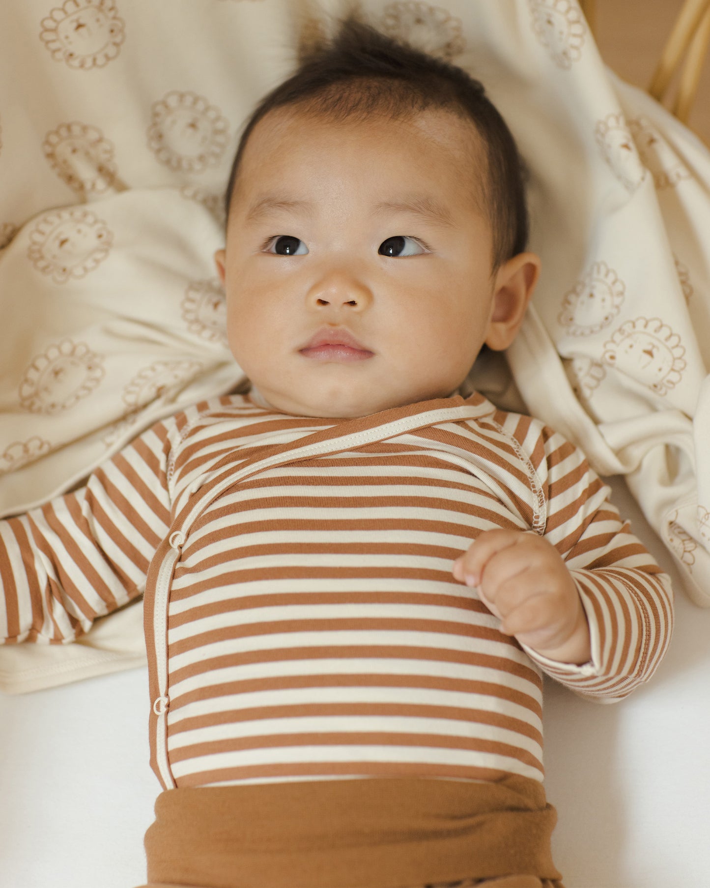 Side Snap Bodysuit || Cinnamon-Stripe