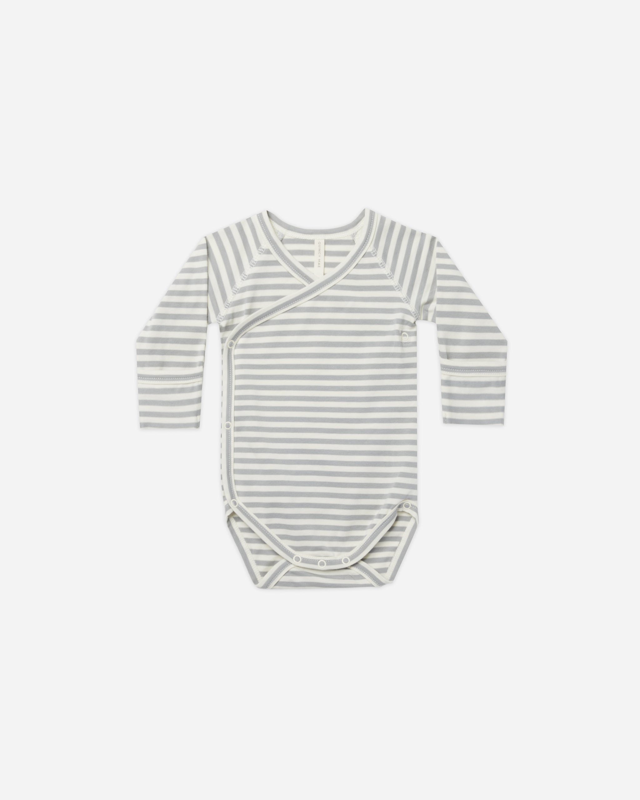 Side-Snap Bodysuit || Dusty Blue Stripe - Rylee + Cru | Kids Clothes | Trendy Baby Clothes | Modern Infant Outfits |