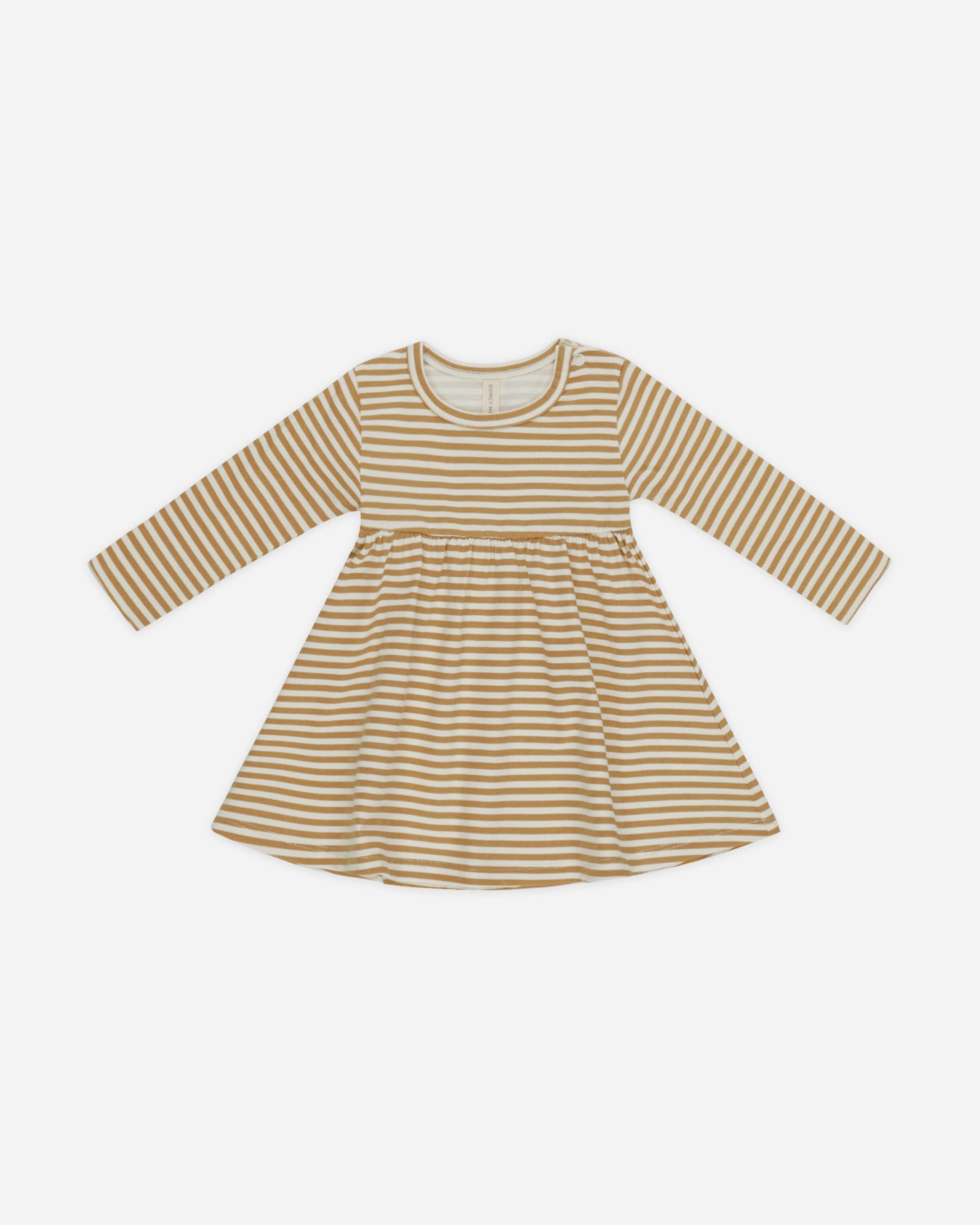 Long Sleeve Baby Dress || Honey Stripe - Rylee + Cru | Kids Clothes | Trendy Baby Clothes | Modern Infant Outfits |