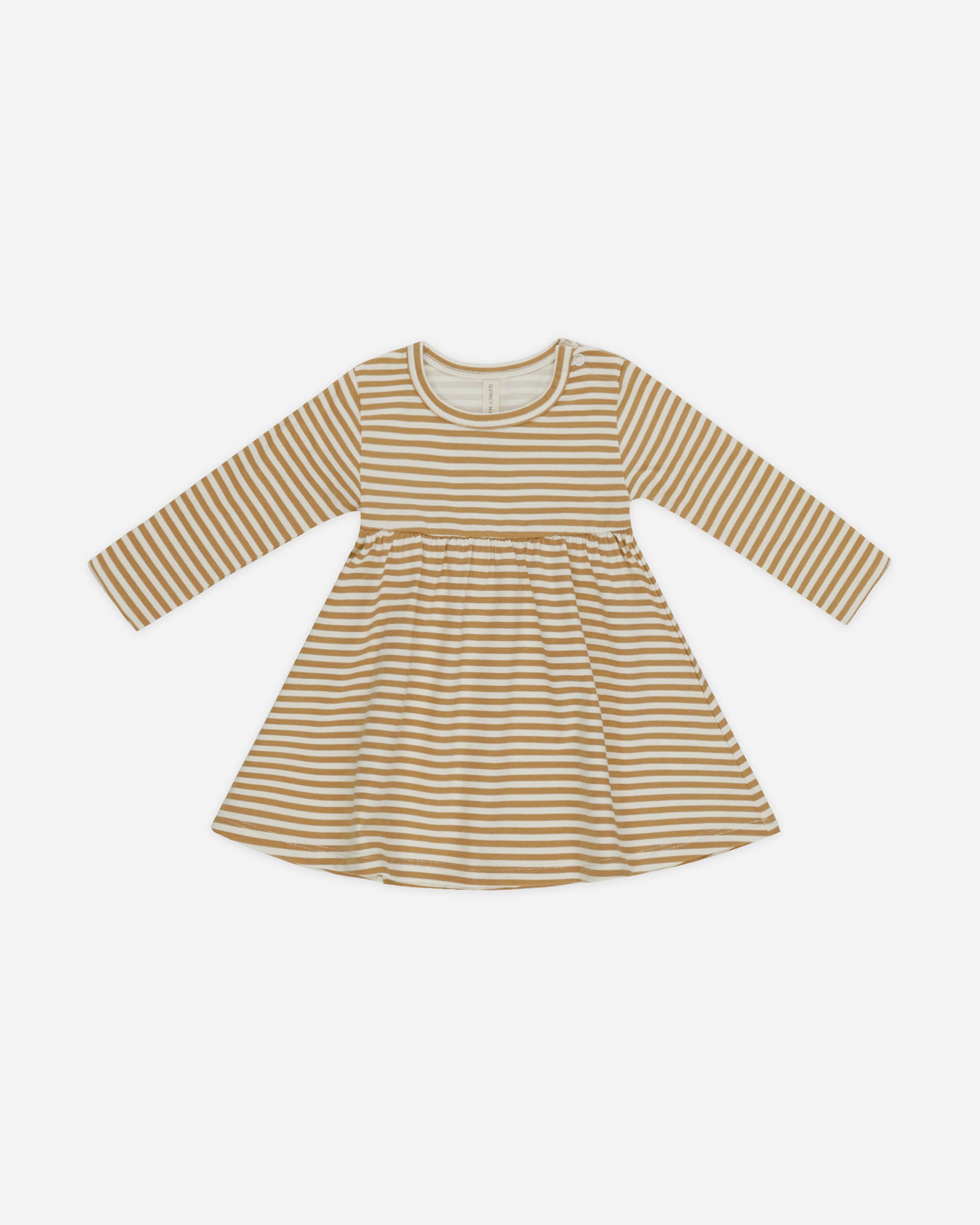 Long Sleeve Baby Dress || Honey Stripe - Rylee + Cru | Kids Clothes | Trendy Baby Clothes | Modern Infant Outfits |