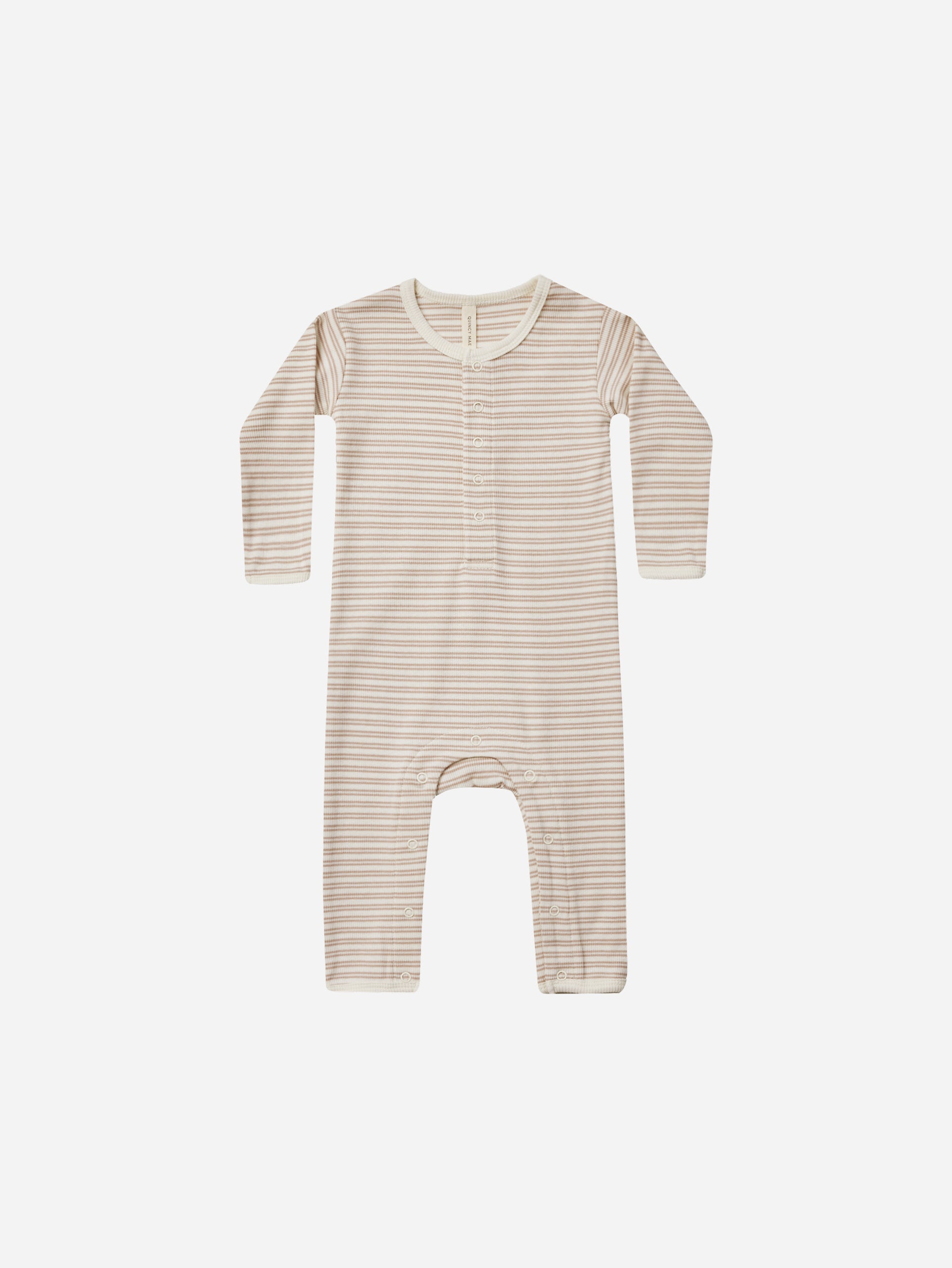 Baby Jumpsuit || Oat Stripe – Quincy Mae