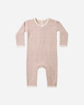 Ribbed Baby Jumpsuit Dusty Rose Microstripe - Rylee + Cru | Kids Clothes | Trendy Baby Clothes | Modern Infant Outfits |