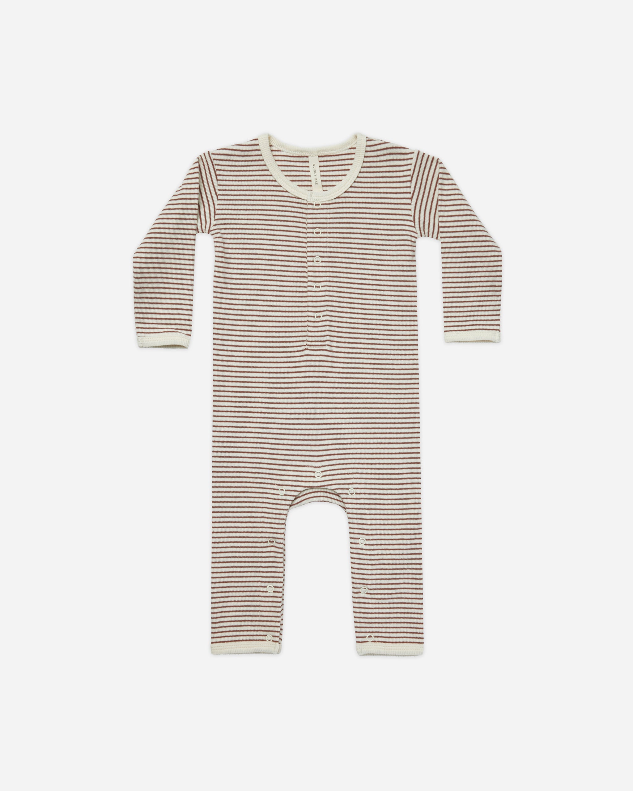 Ribbed Baby Jumpsuit || Plum Stripe - Rylee + Cru | Kids Clothes | Trendy Baby Clothes | Modern Infant Outfits |