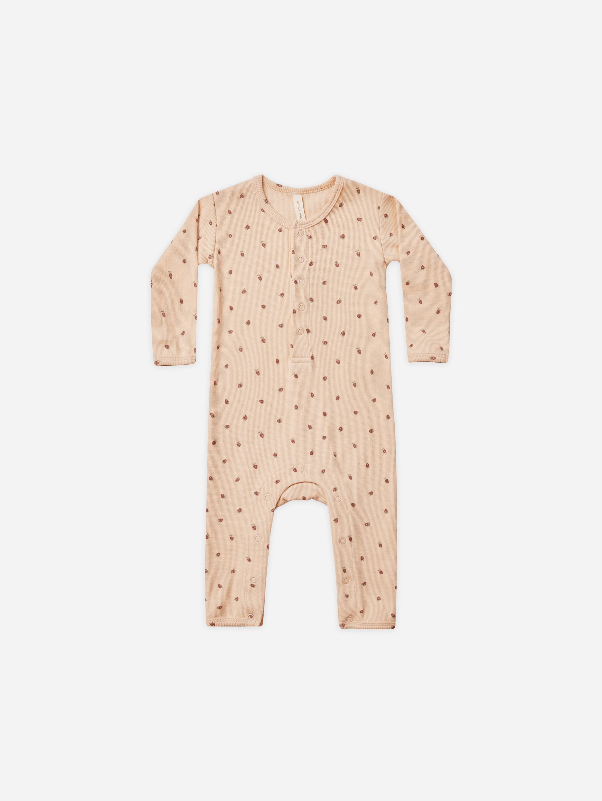 Ribbed Baby Jumpsuit || Strawberries - Rylee + Cru | Kids Clothes | Trendy Baby Clothes | Modern Infant Outfits |