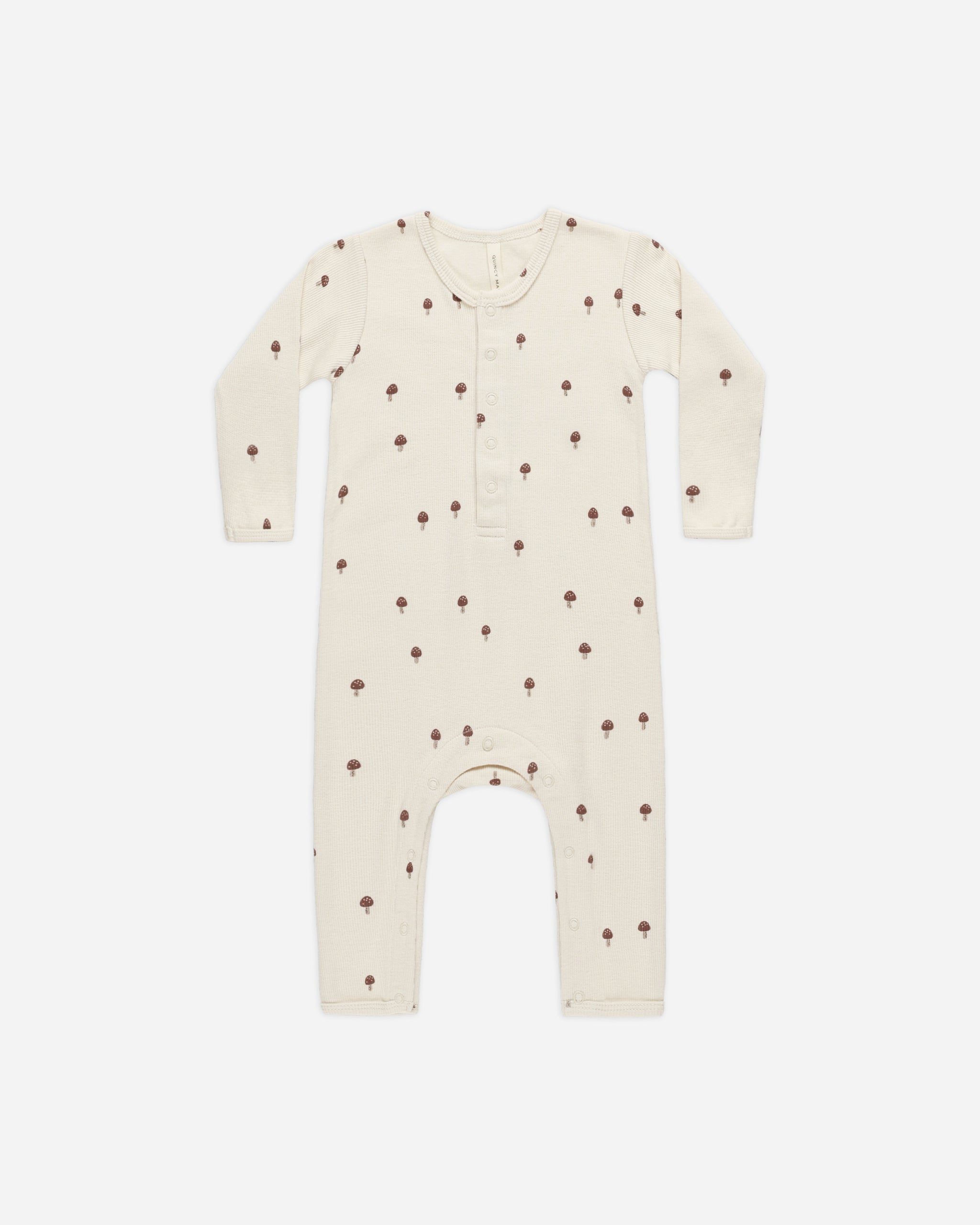 Ribbed Baby Jumpsuit || Mushrooms