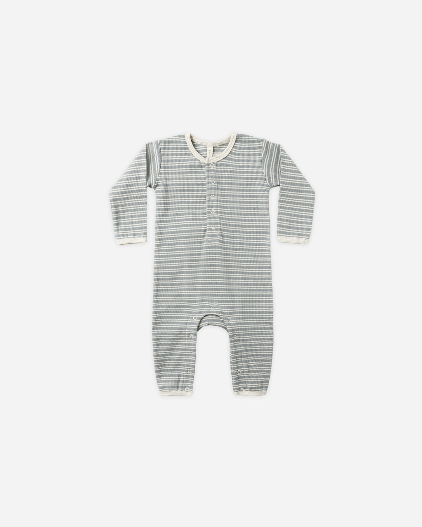 Ribbed Baby Jumpsuit || Steel Blue Micro Stripe - Rylee + Cru | Kids Clothes | Trendy Baby Clothes | Modern Infant Outfits |