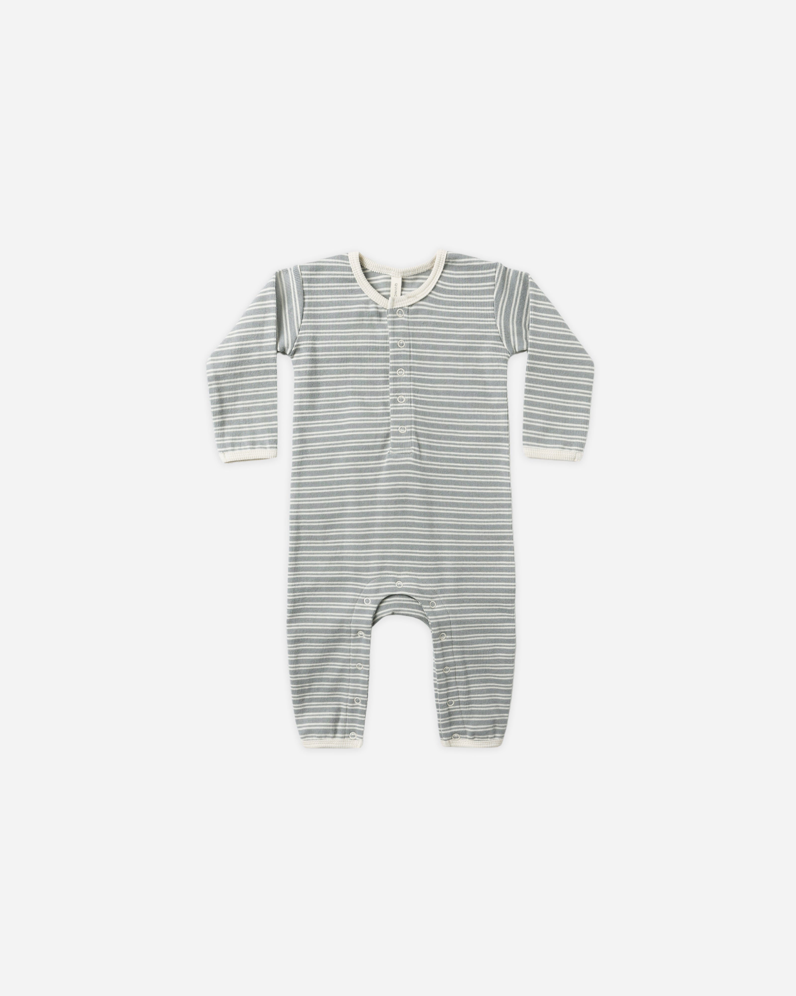Ribbed Baby Jumpsuit || Steel Blue Micro Stripe - Rylee + Cru | Kids Clothes | Trendy Baby Clothes | Modern Infant Outfits |