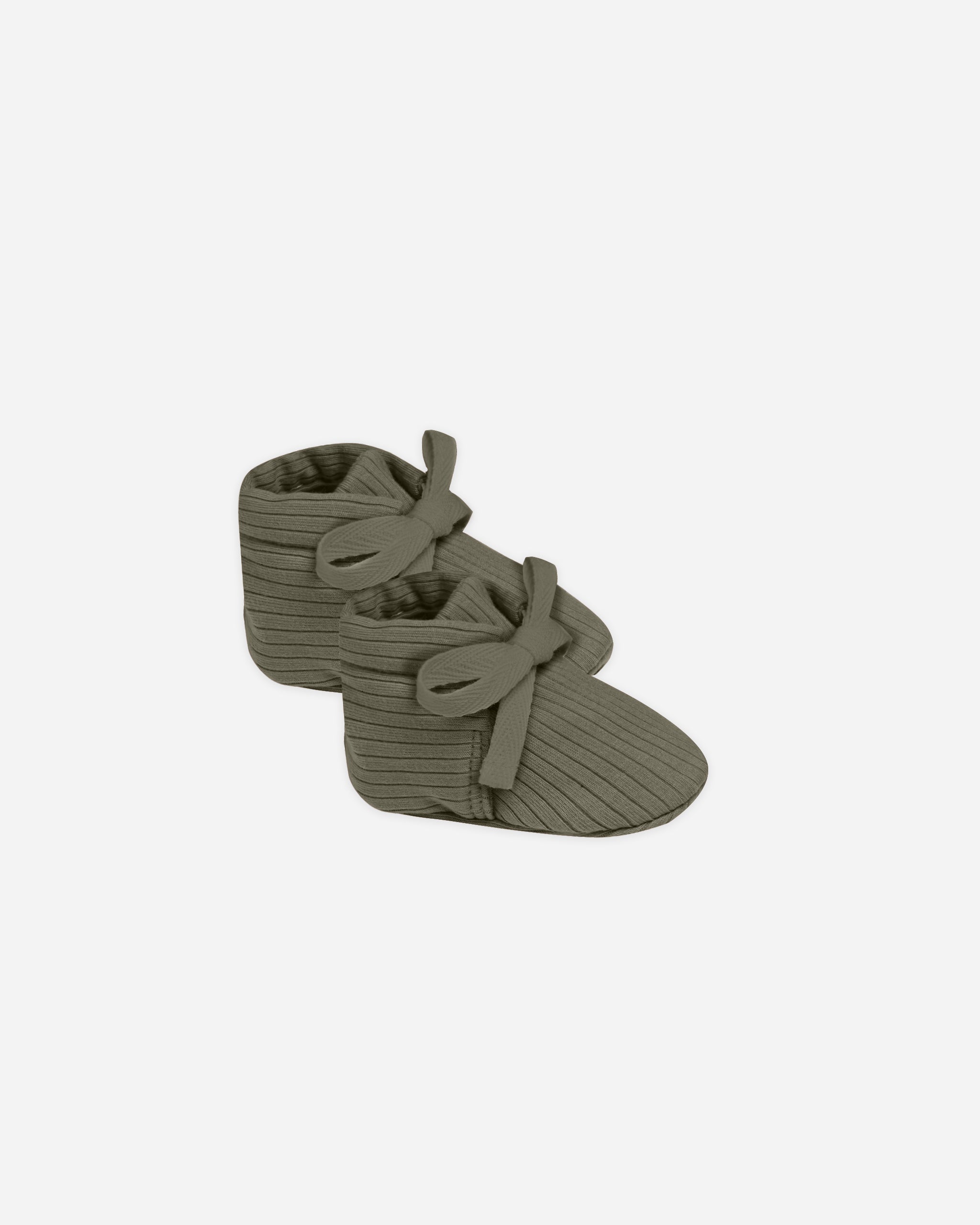 Ribbed Baby Booties || Forest - Rylee + Cru | Kids Clothes | Trendy Baby Clothes | Modern Infant Outfits |