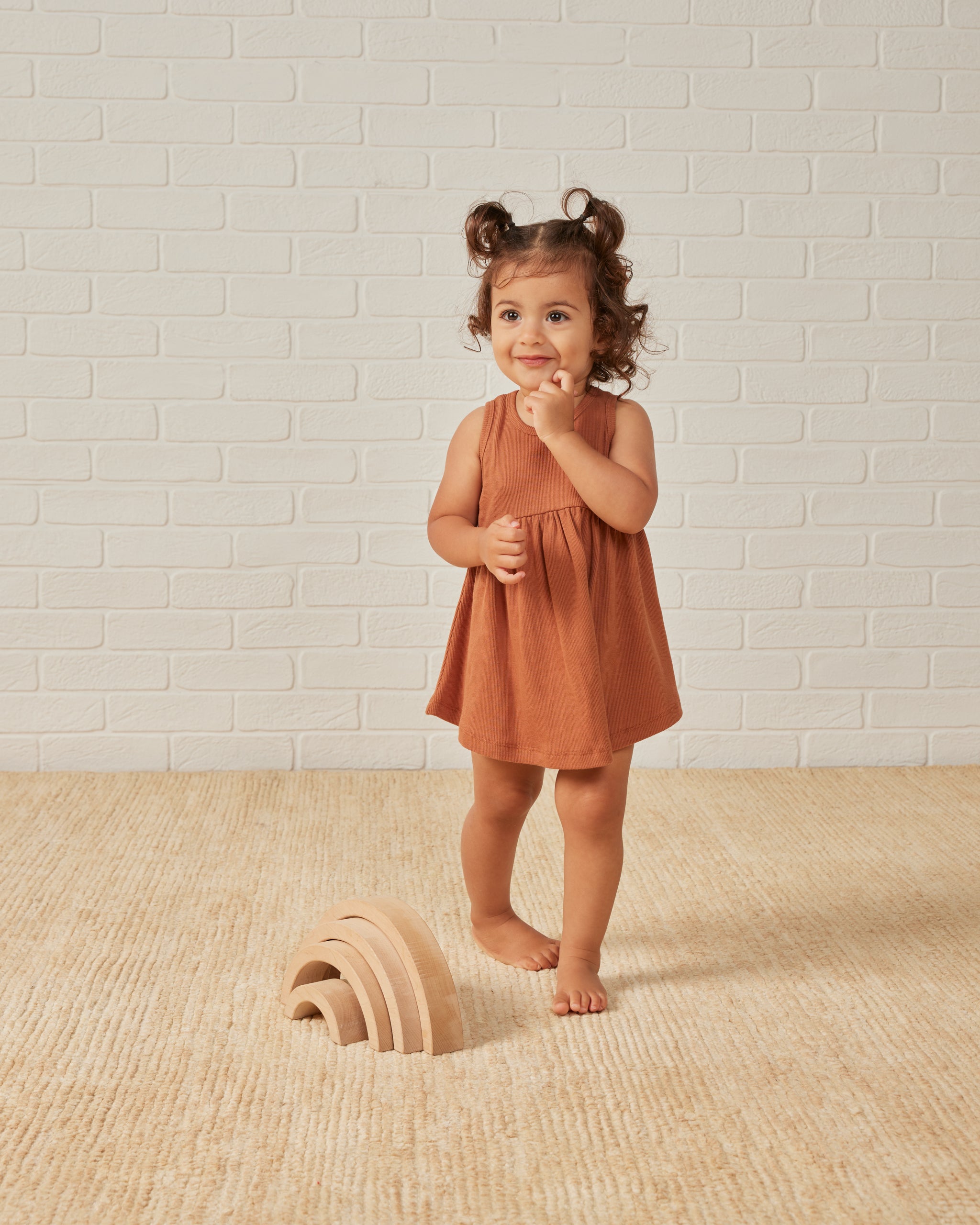 Ribbed Tank Dress || Clay - Rylee + Cru | Kids Clothes | Trendy Baby Clothes | Modern Infant Outfits |