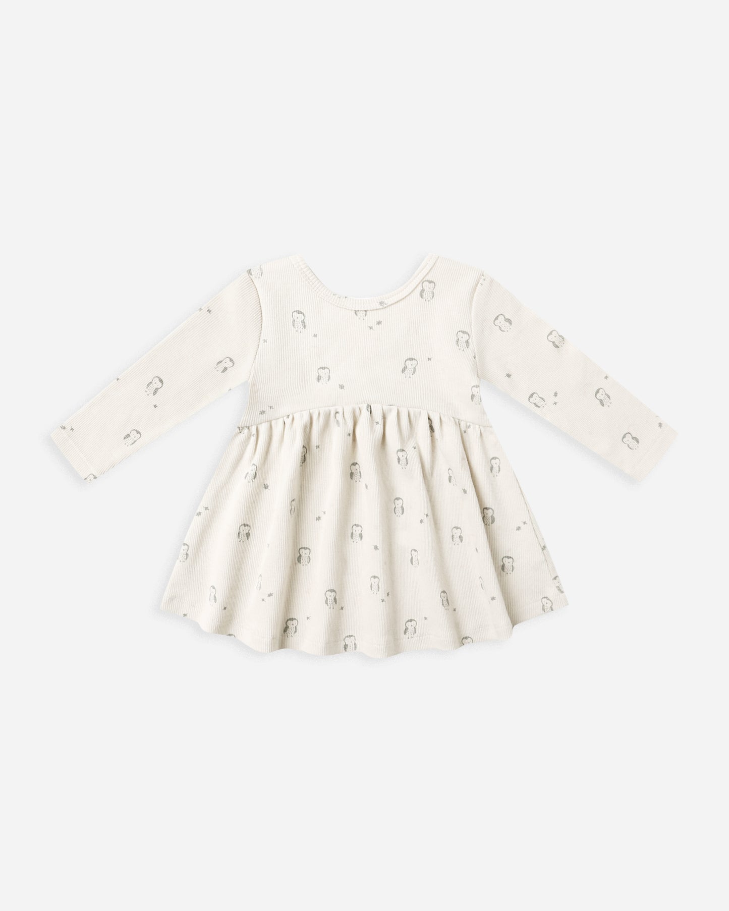 Ribbed Long Sleeve Dress || Owls - Rylee + Cru | Kids Clothes | Trendy Baby Clothes | Modern Infant Outfits |