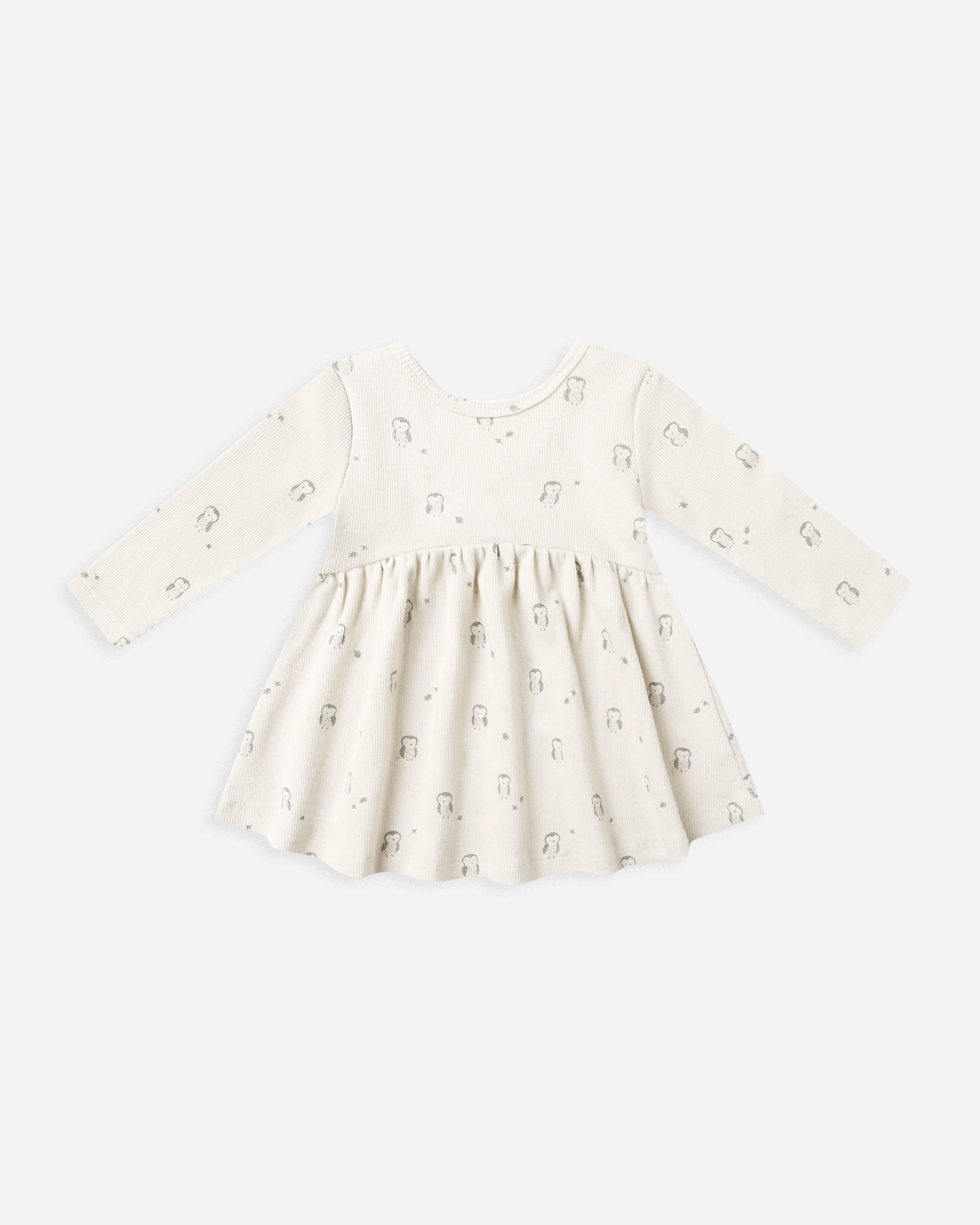 Ribbed Long Sleeve Dress || Owls - Rylee + Cru | Kids Clothes | Trendy Baby Clothes | Modern Infant Outfits |