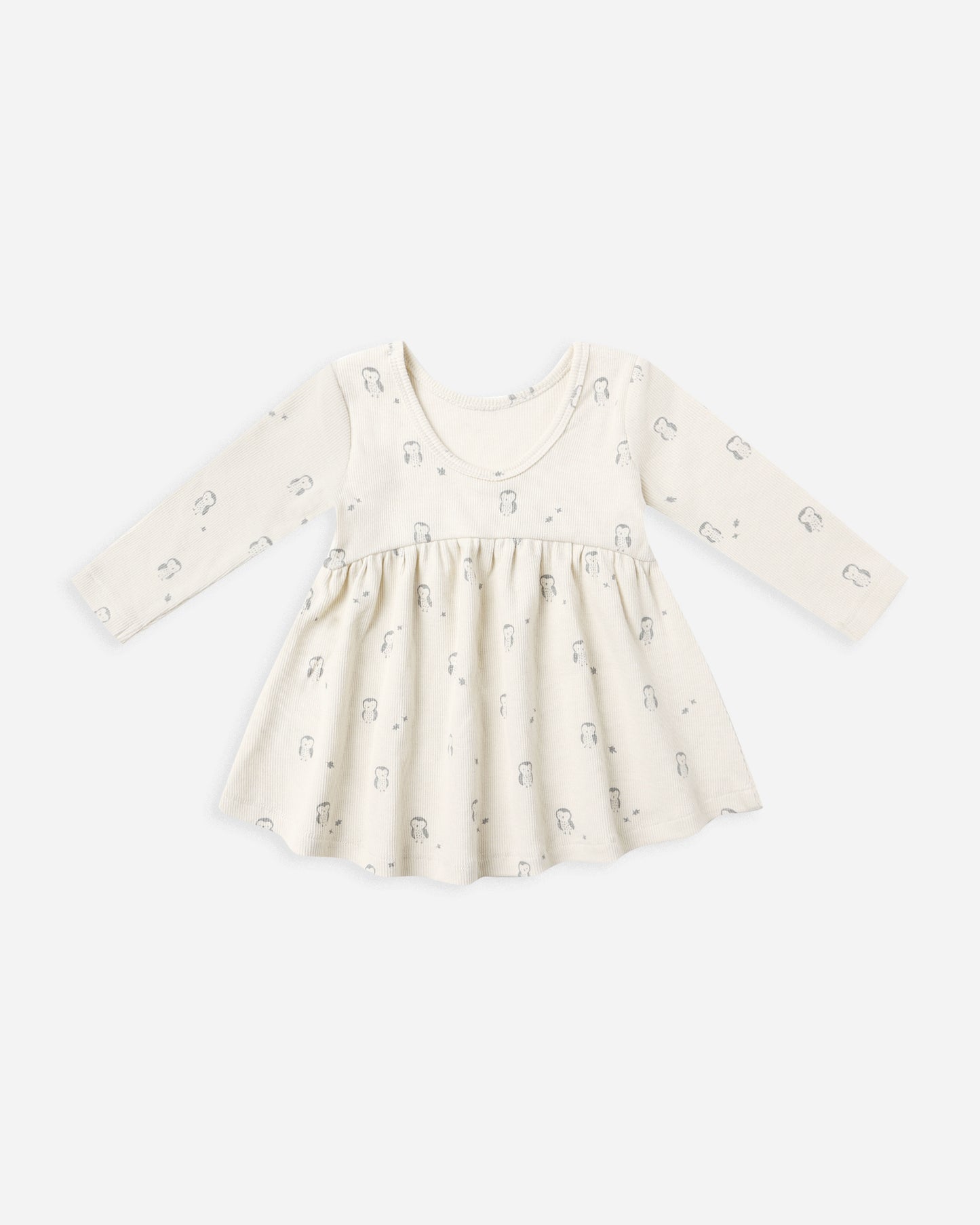 Ribbed Long Sleeve Dress || Owls - Rylee + Cru | Kids Clothes | Trendy Baby Clothes | Modern Infant Outfits |