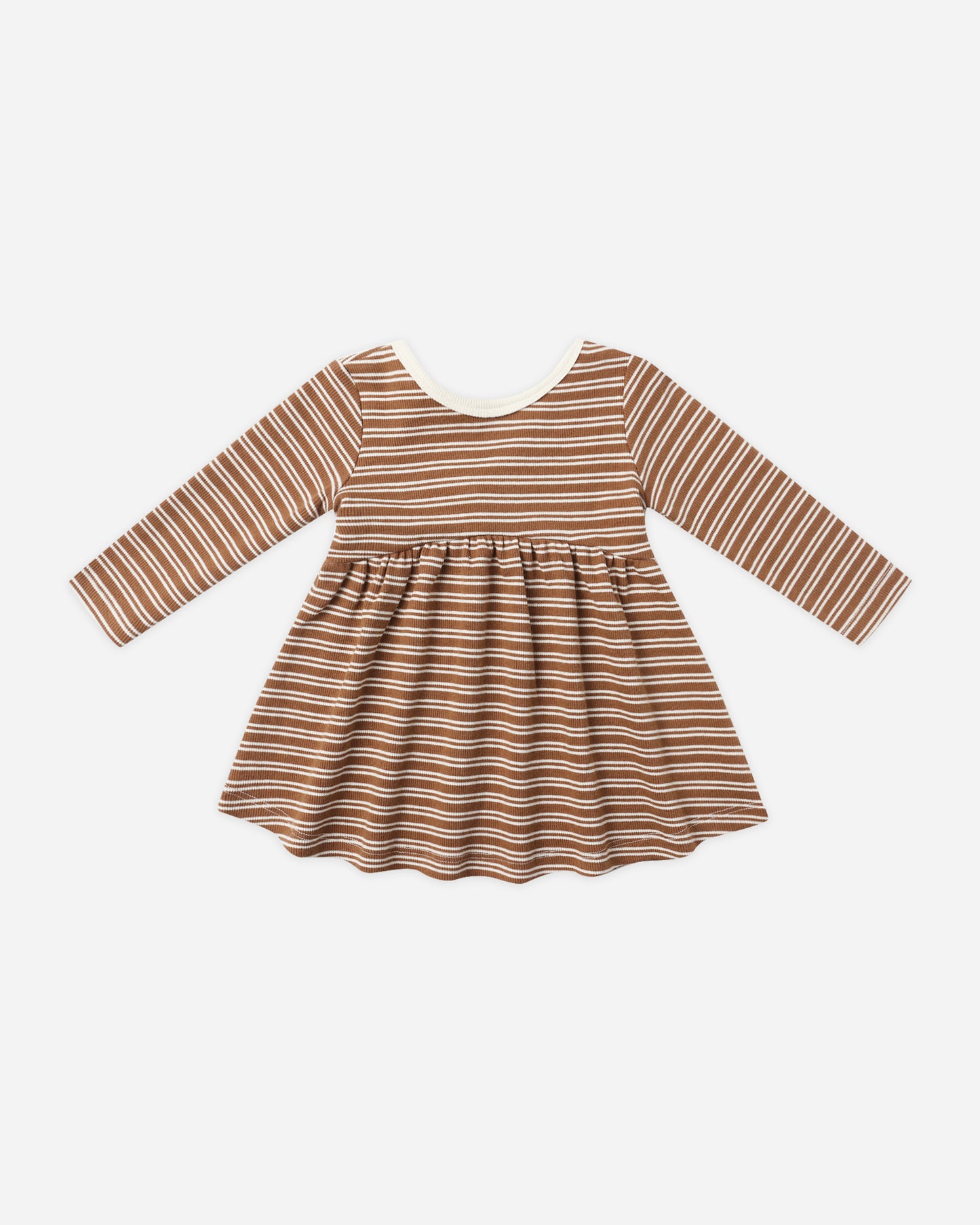 Ribbed Long Sleeve Dress || Cedar Micro Stripe - Rylee + Cru | Kids Clothes | Trendy Baby Clothes | Modern Infant Outfits |