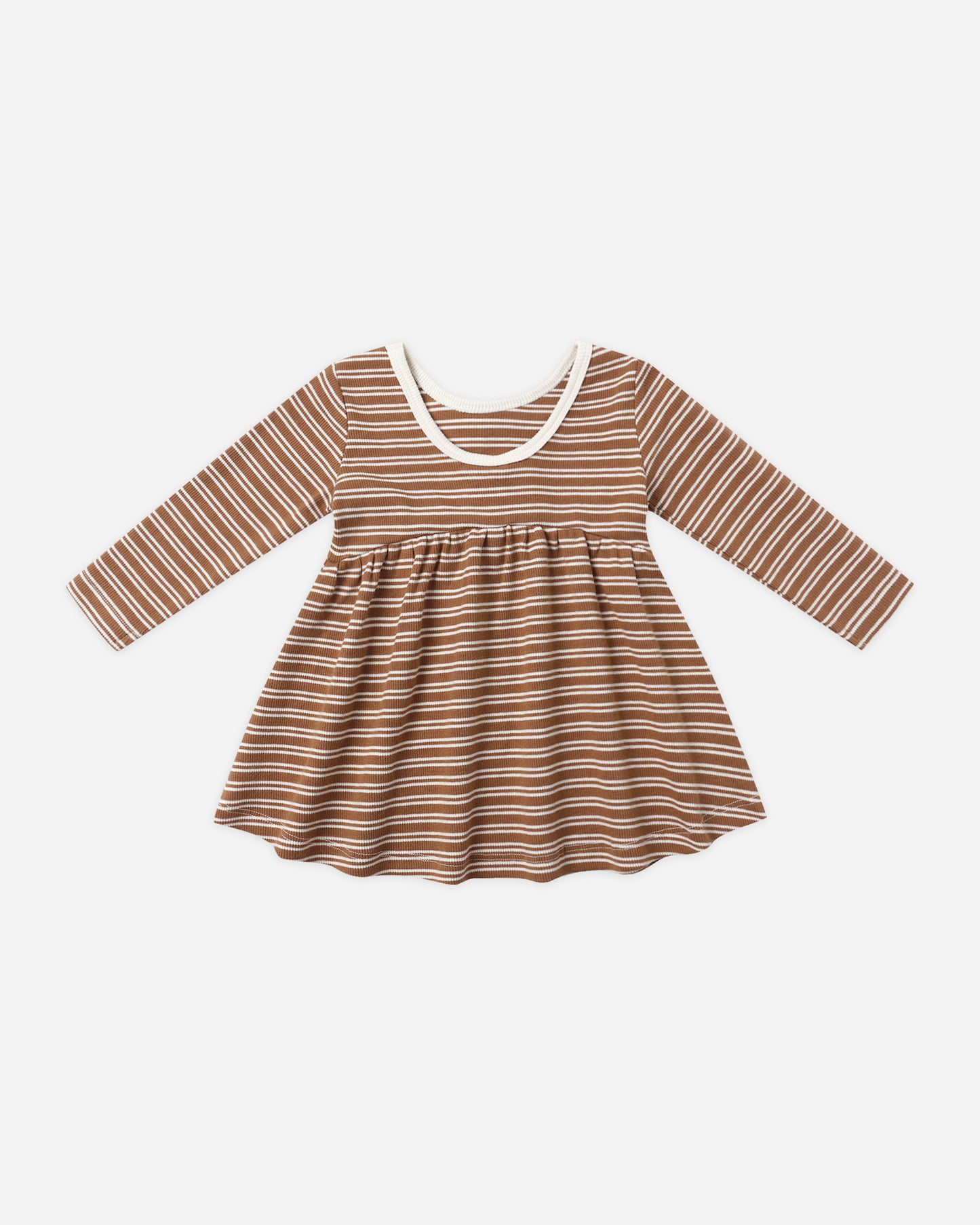 Ribbed Long Sleeve Dress || Cedar Micro Stripe - Rylee + Cru | Kids Clothes | Trendy Baby Clothes | Modern Infant Outfits |