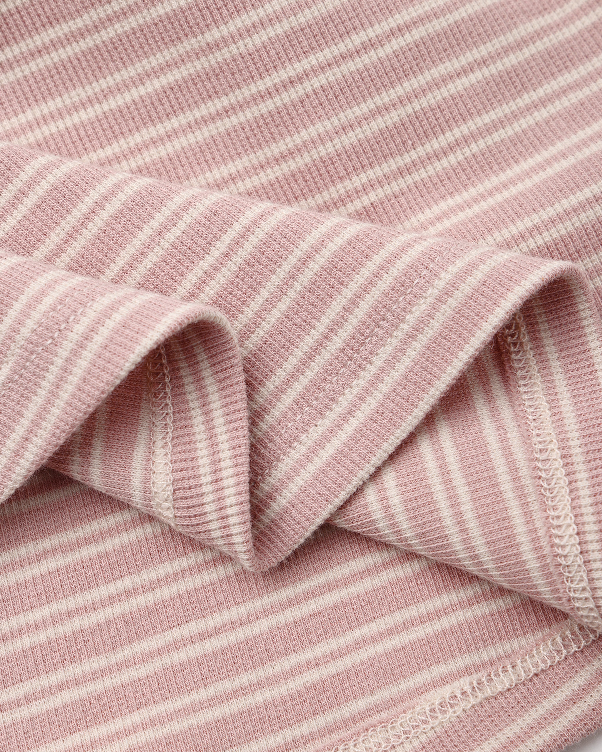 Ribbed Long Sleeve Dress Dusty Rose Microstripe - Rylee + Cru | Kids Clothes | Trendy Baby Clothes | Modern Infant Outfits |