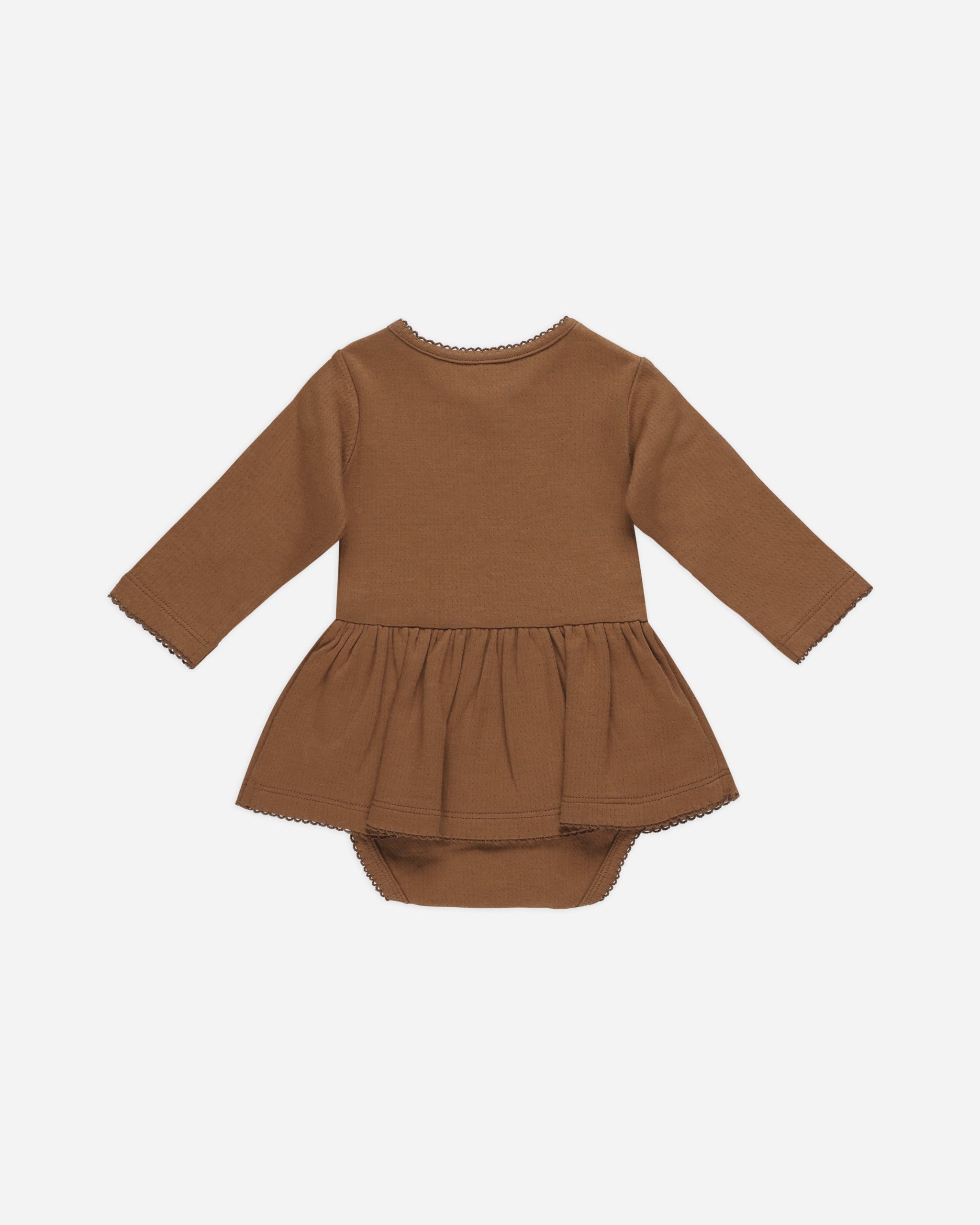 Pointelle Skirted Bodysuit || Cinnamon