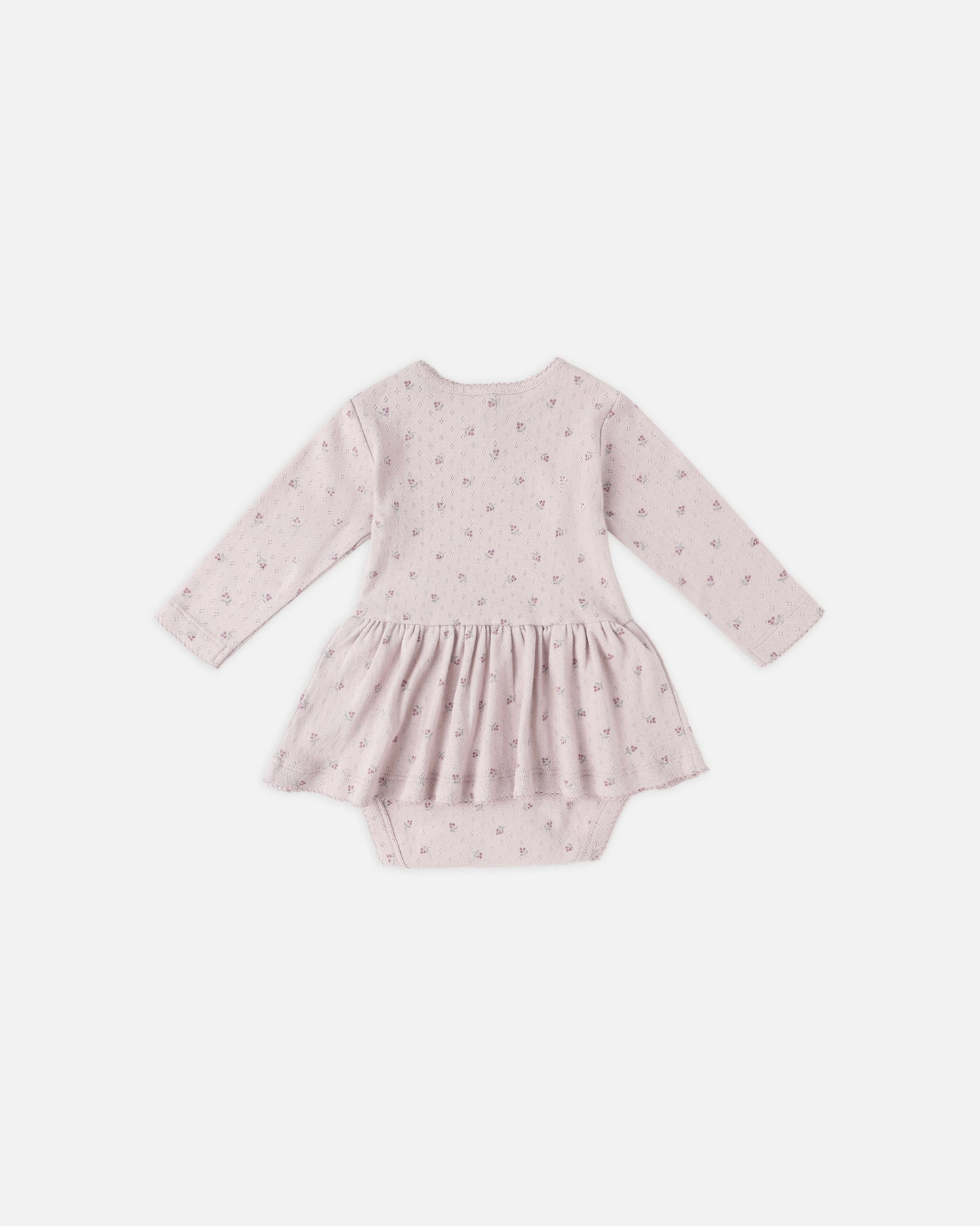 Pointelle Skirted Bodysuit || Lilac Ditsy - Rylee + Cru | Kids Clothes | Trendy Baby Clothes | Modern Infant Outfits |