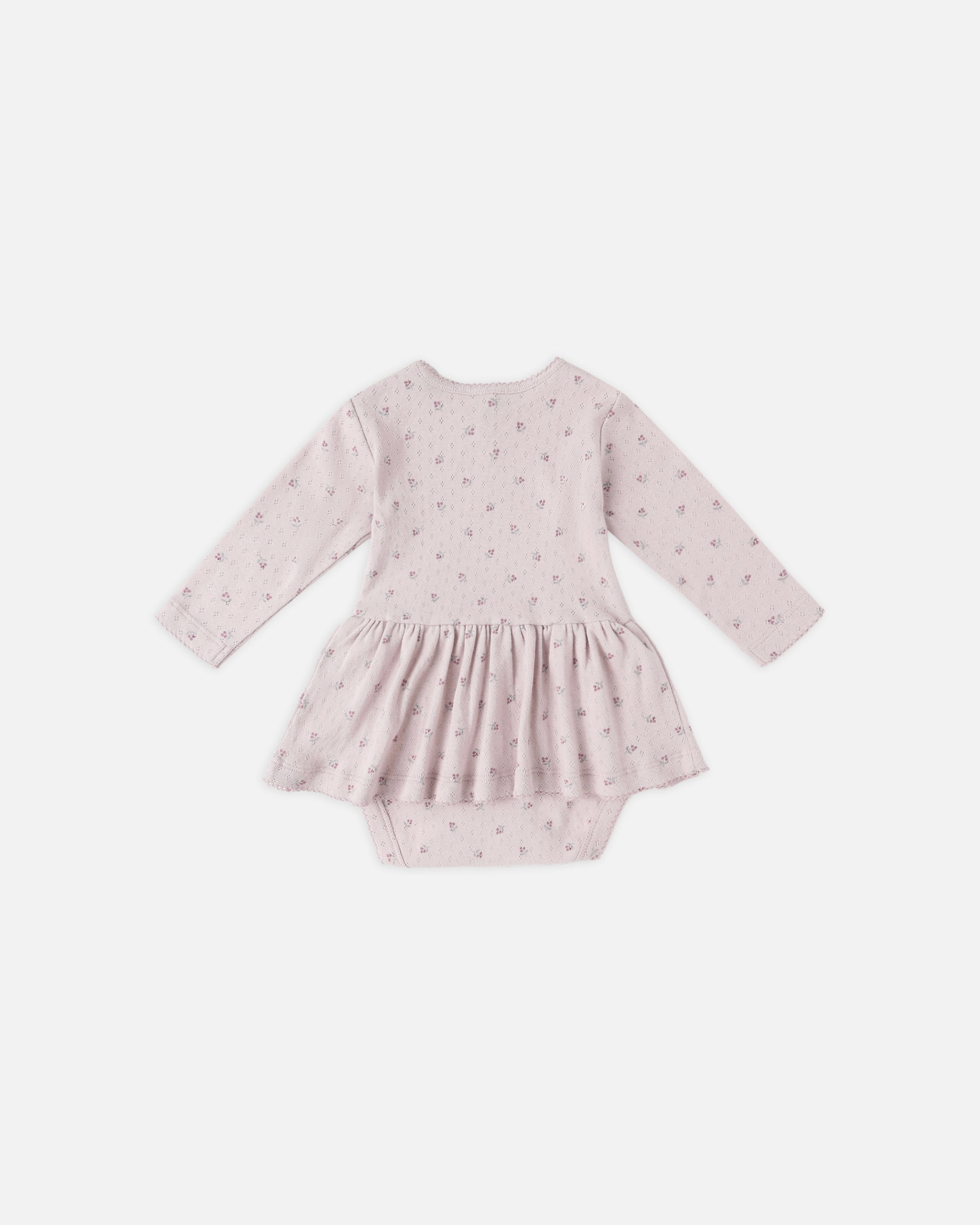 Pointelle Skirted Bodysuit || Lilac Ditsy - Rylee + Cru | Kids Clothes | Trendy Baby Clothes | Modern Infant Outfits |