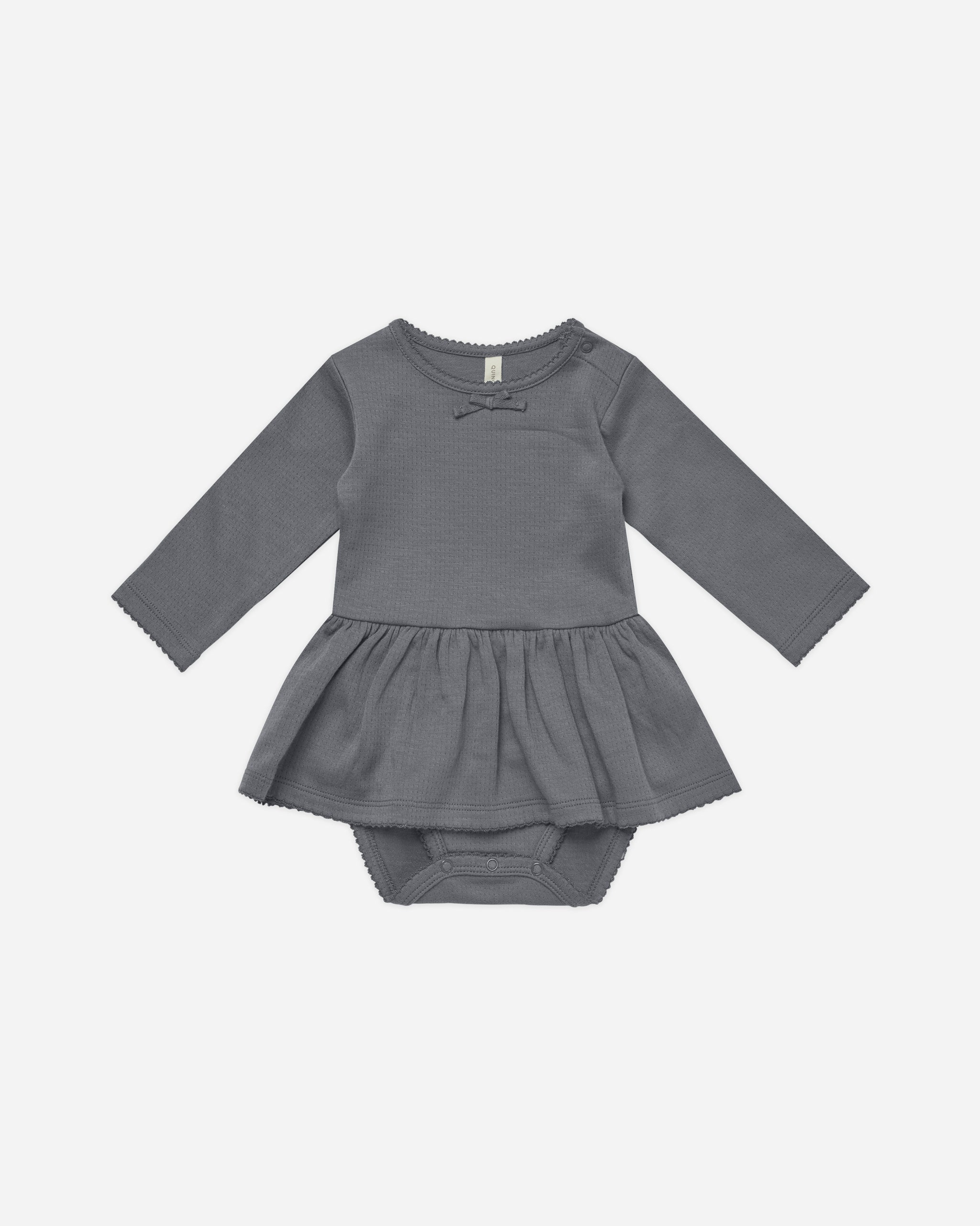 Pointelle Skirted Bodysuit || Navy - Rylee + Cru | Kids Clothes | Trendy Baby Clothes | Modern Infant Outfits |
