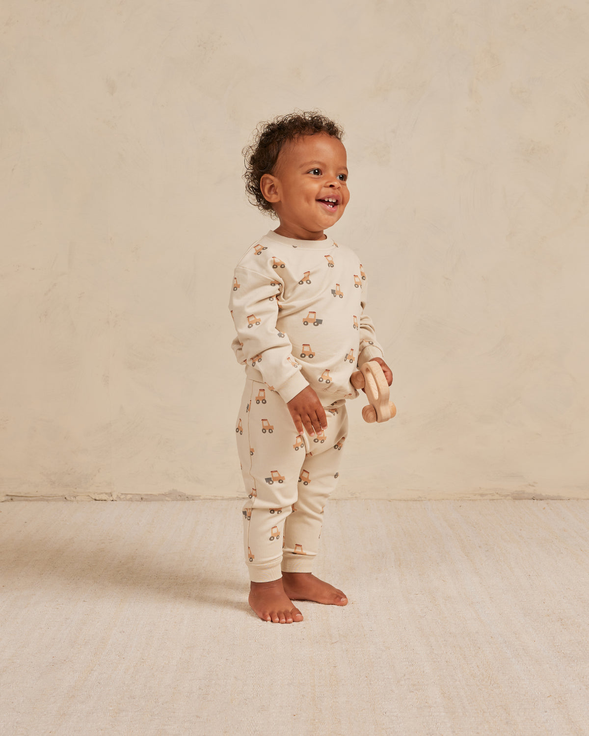 Quincy Mae Textured Sweat Set in Antique