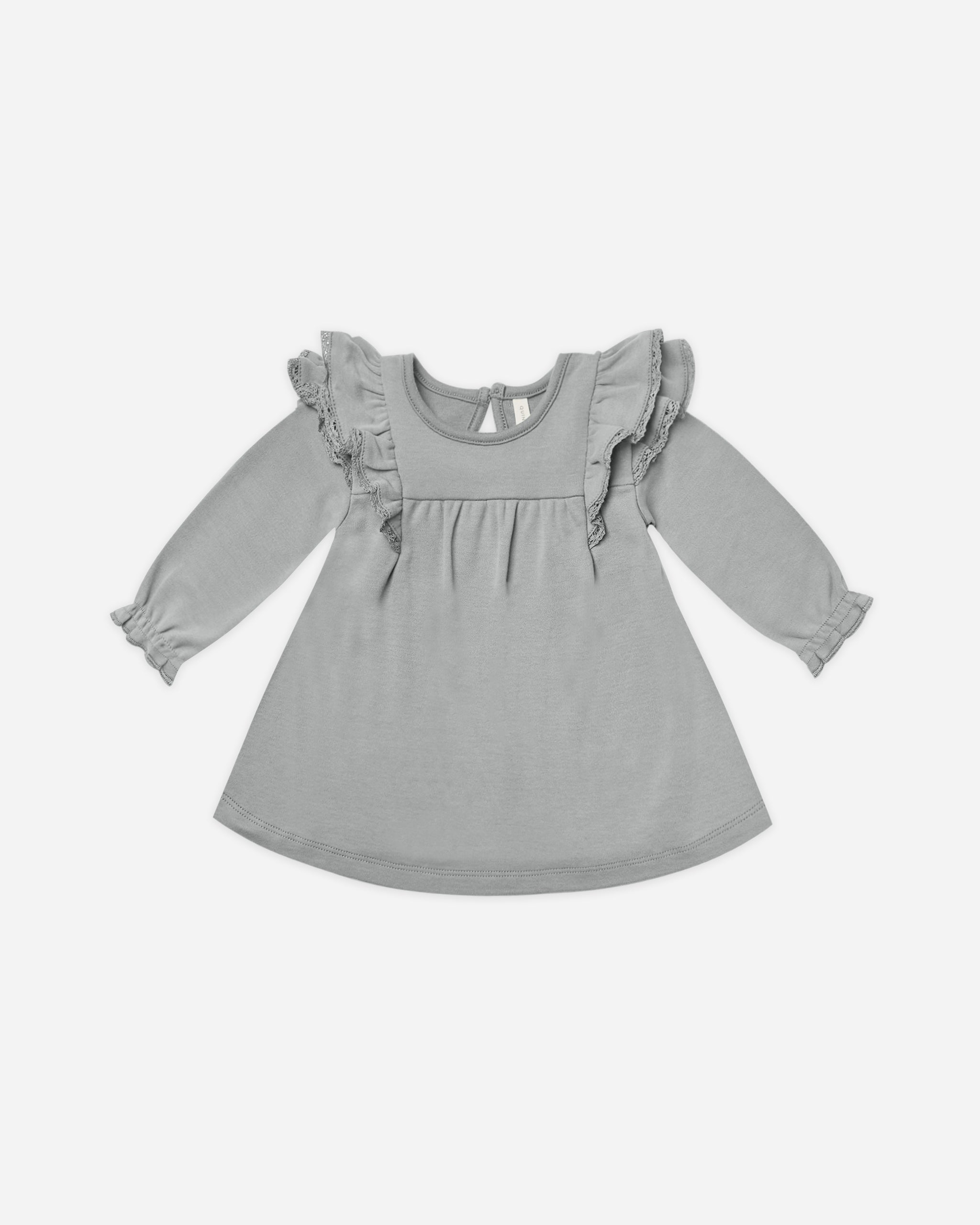 Long Sleeve Flutter Dress || Dusty Blue - Rylee + Cru | Kids Clothes | Trendy Baby Clothes | Modern Infant Outfits |