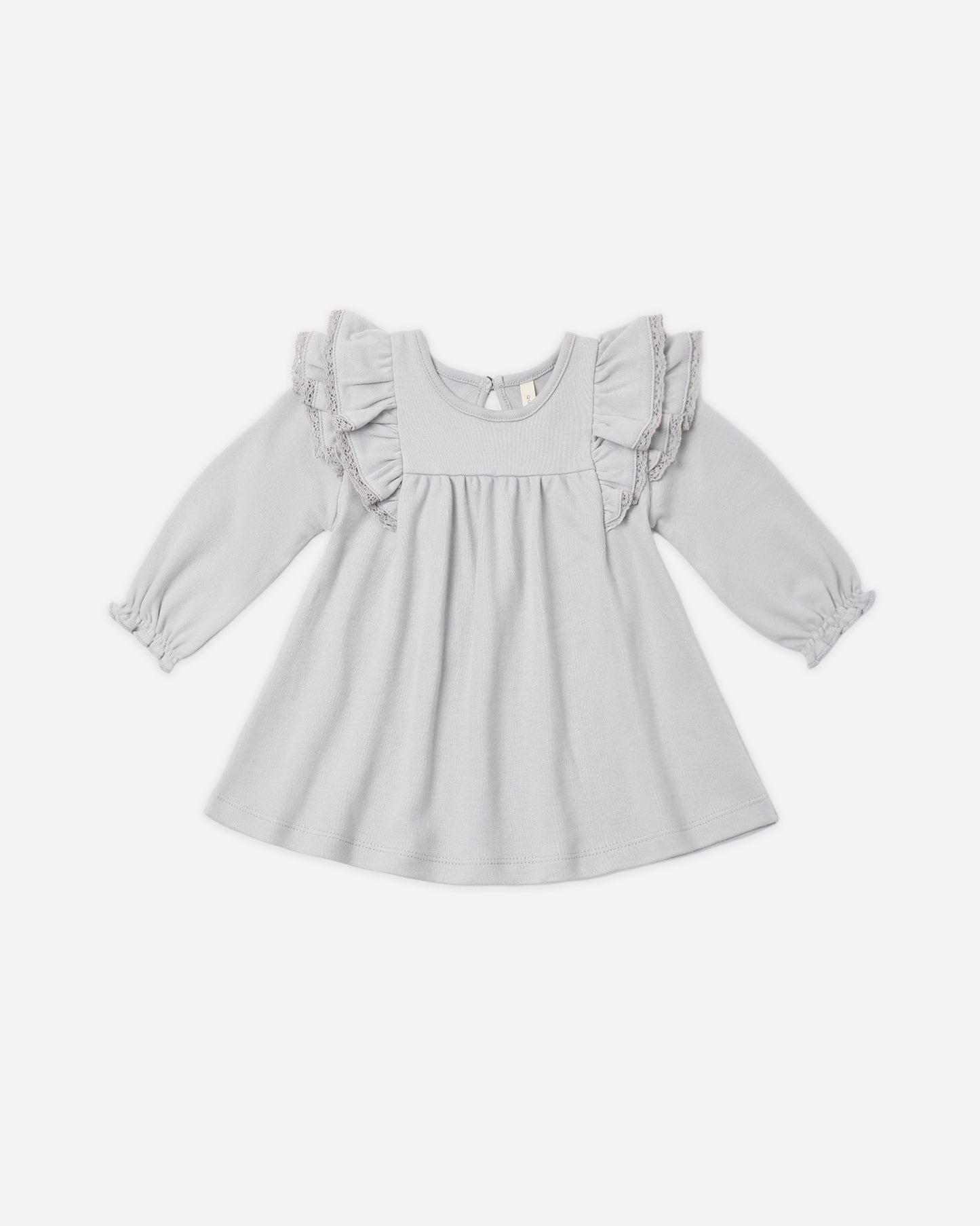 Long Sleeve Flutter Dress Cloud - Rylee + Cru | Kids Clothes | Trendy Baby Clothes | Modern Infant Outfits |