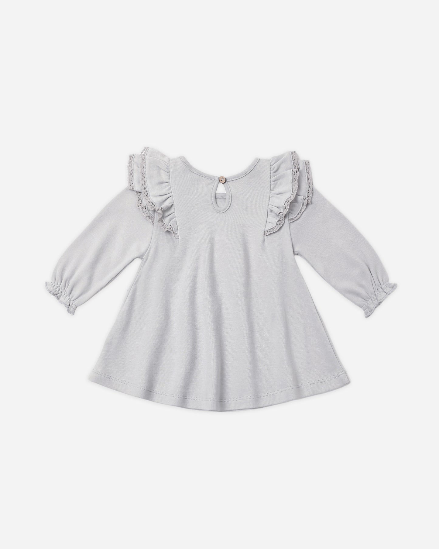 Long Sleeve Flutter Dress Cloud