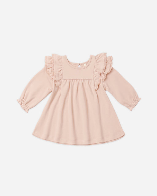 Long Sleeve Flutter Dress Dusty Rose - Rylee + Cru | Kids Clothes | Trendy Baby Clothes | Modern Infant Outfits |