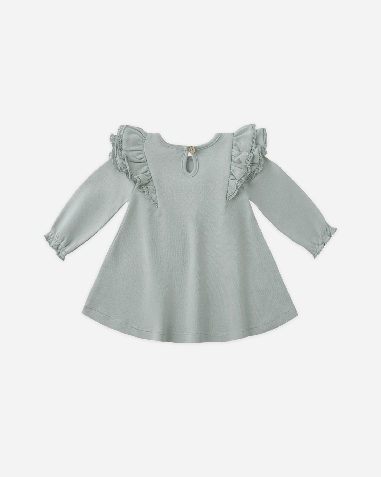 Long Sleeve Flutter Dress || Steel Blue - Rylee + Cru | Kids Clothes | Trendy Baby Clothes | Modern Infant Outfits |