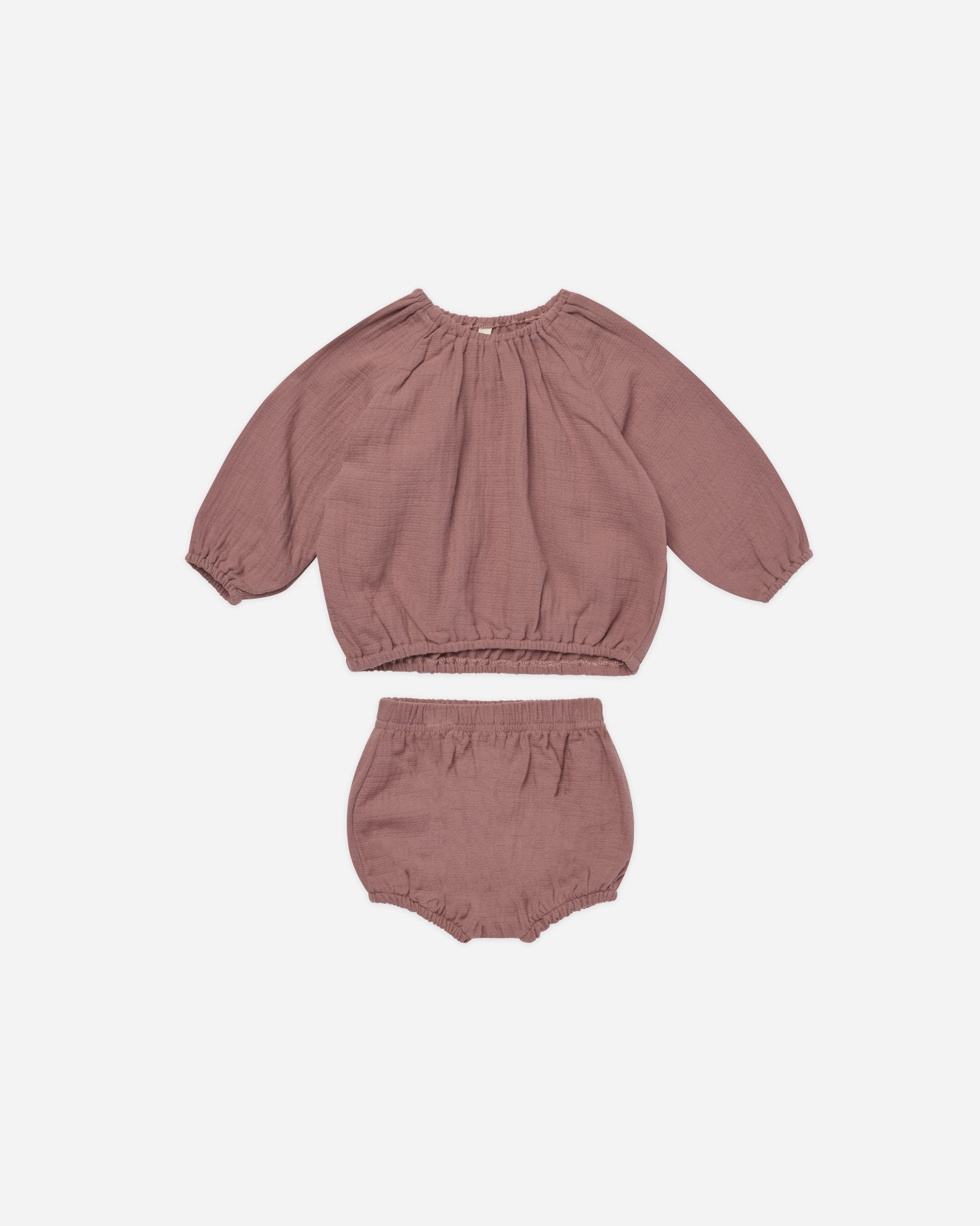 Cinch Long Sleeve Tee + Bloomer || Fig - Rylee + Cru | Kids Clothes | Trendy Baby Clothes | Modern Infant Outfits |