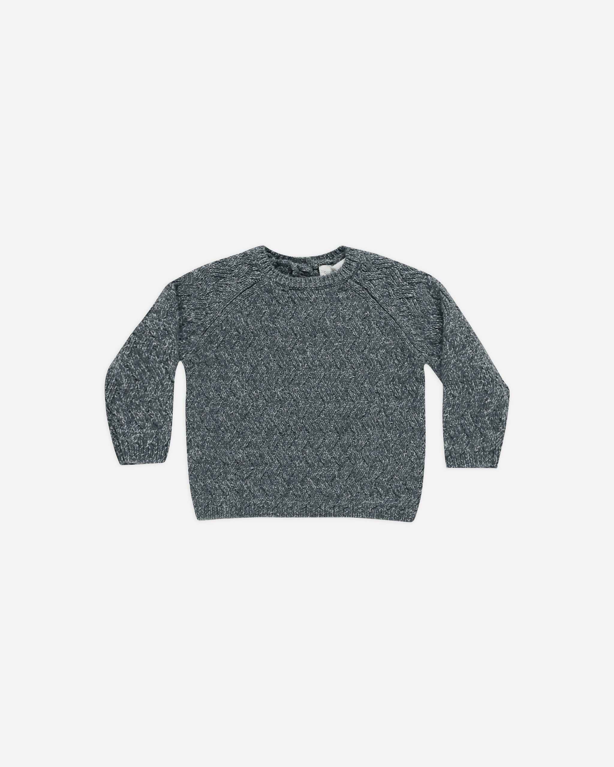 Knit Sweater || Heathered Indigo