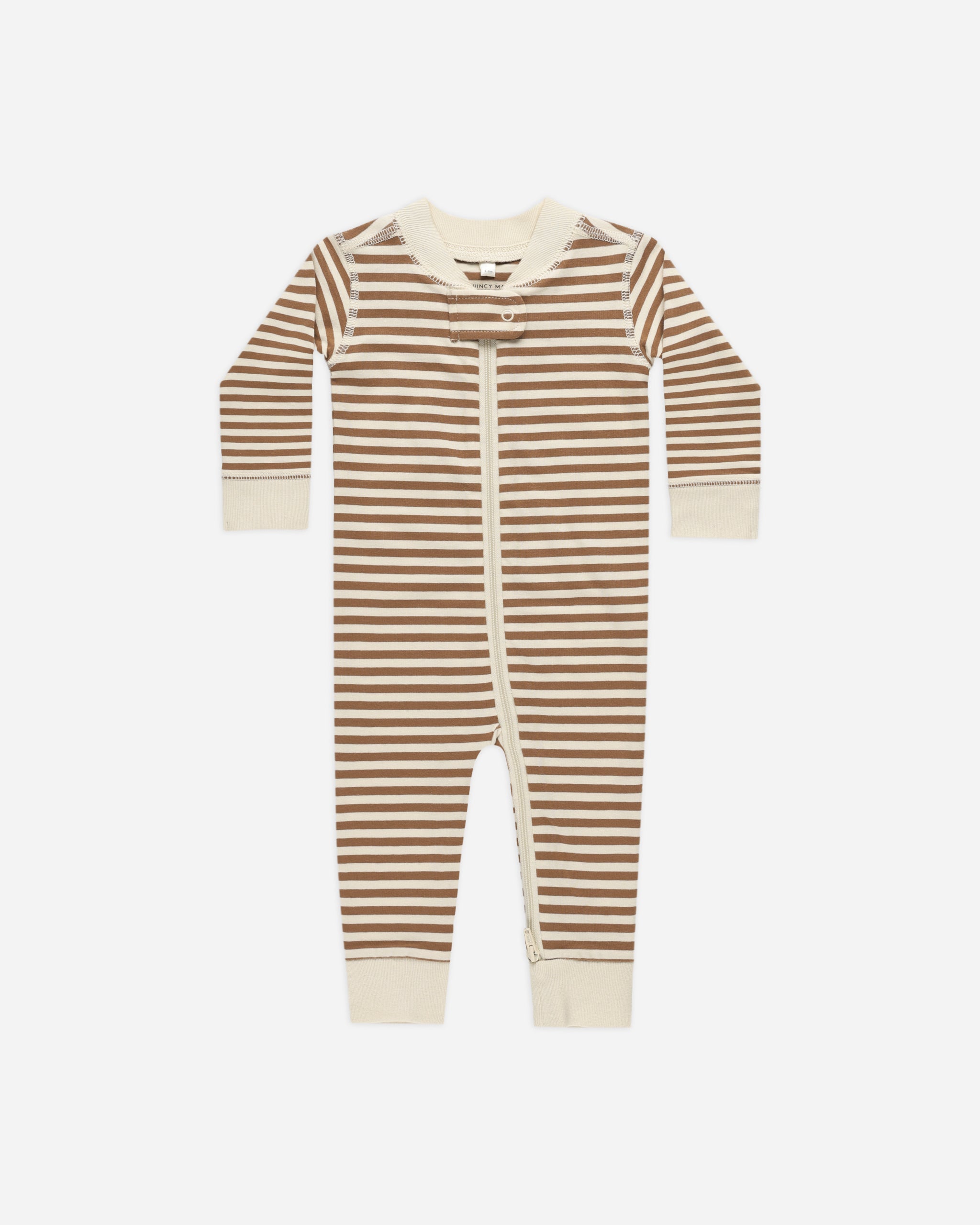 Zip Long Sleeve Sleeper || Cinnamon Stripe