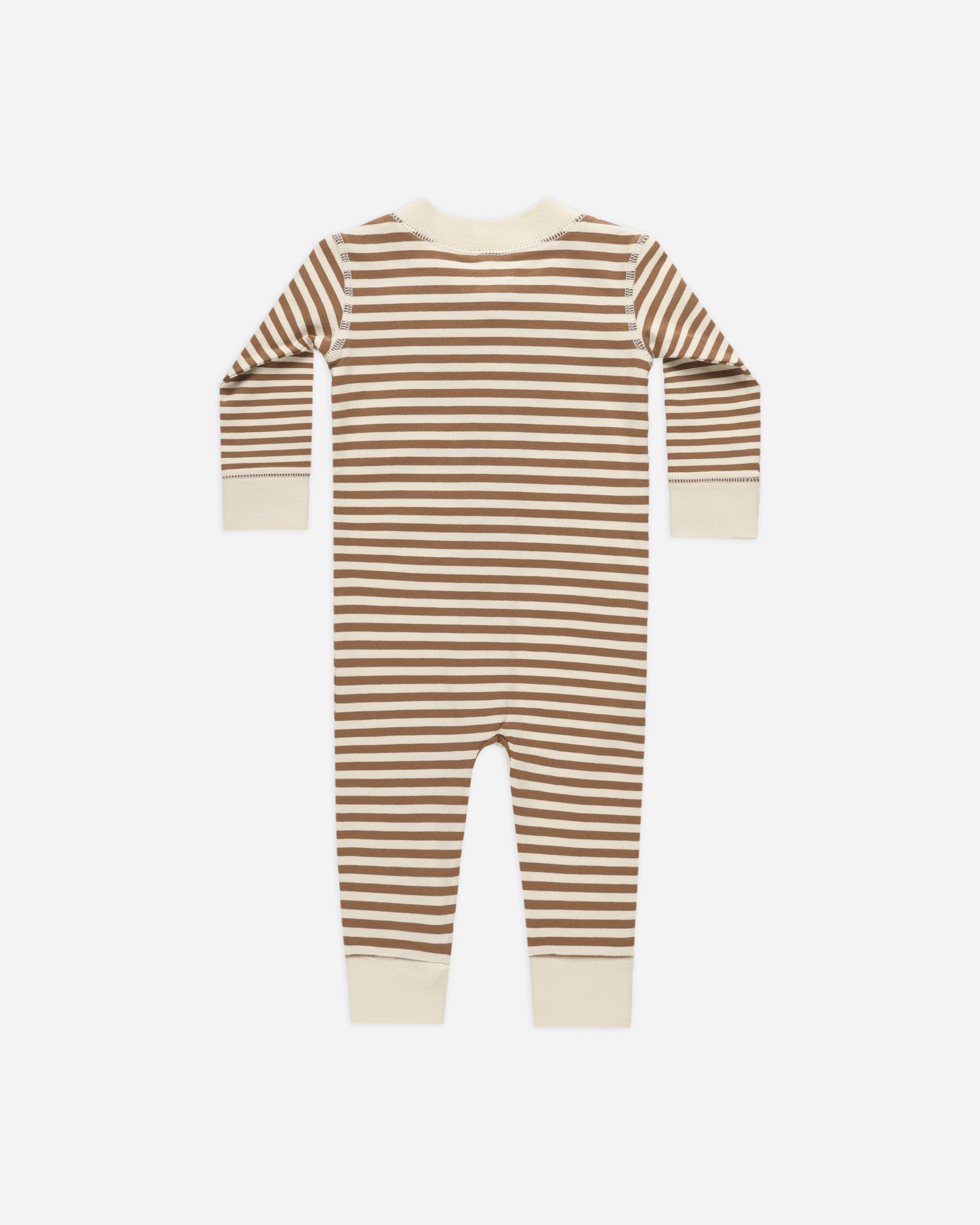 Zip Long Sleeve Sleeper || Cinnamon Stripe