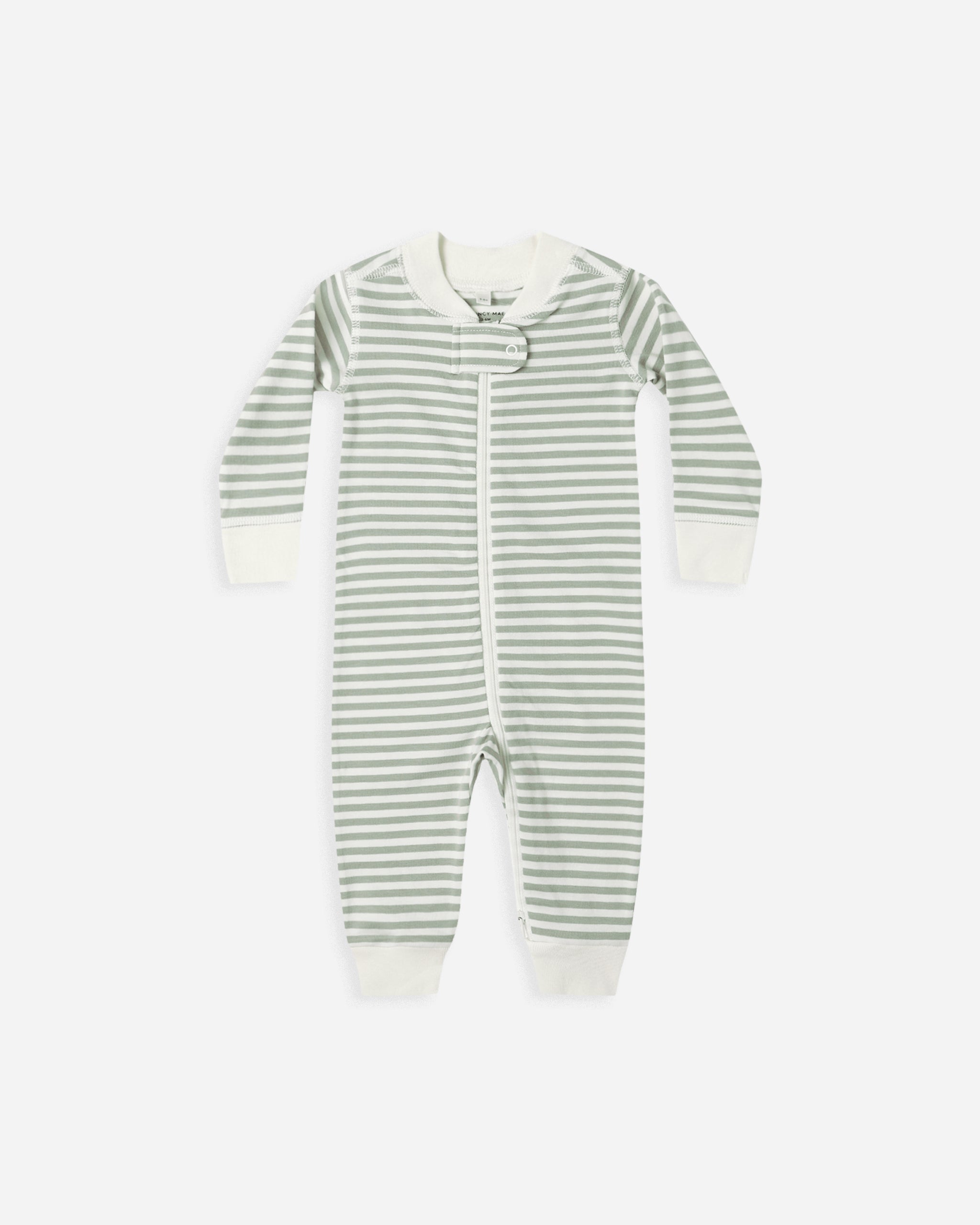 Zip Long Sleeve Sleeper || Fern Stripe - Rylee + Cru | Kids Clothes | Trendy Baby Clothes | Modern Infant Outfits |