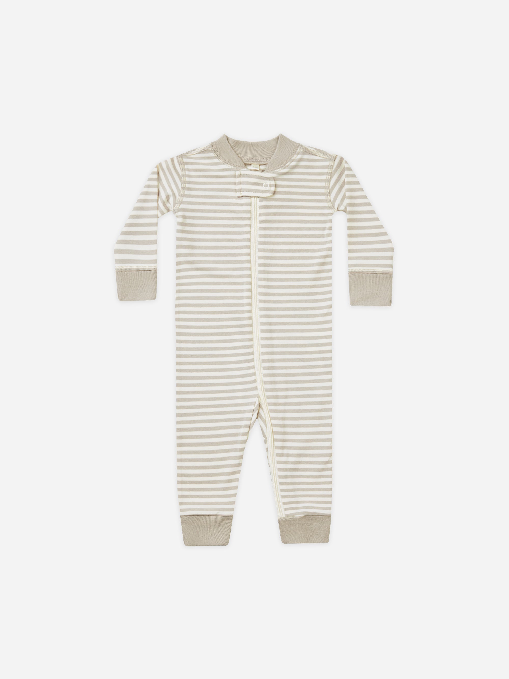 Zip Long Sleeve Sleeper || Ash Stripe - Rylee + Cru | Kids Clothes | Trendy Baby Clothes | Modern Infant Outfits |