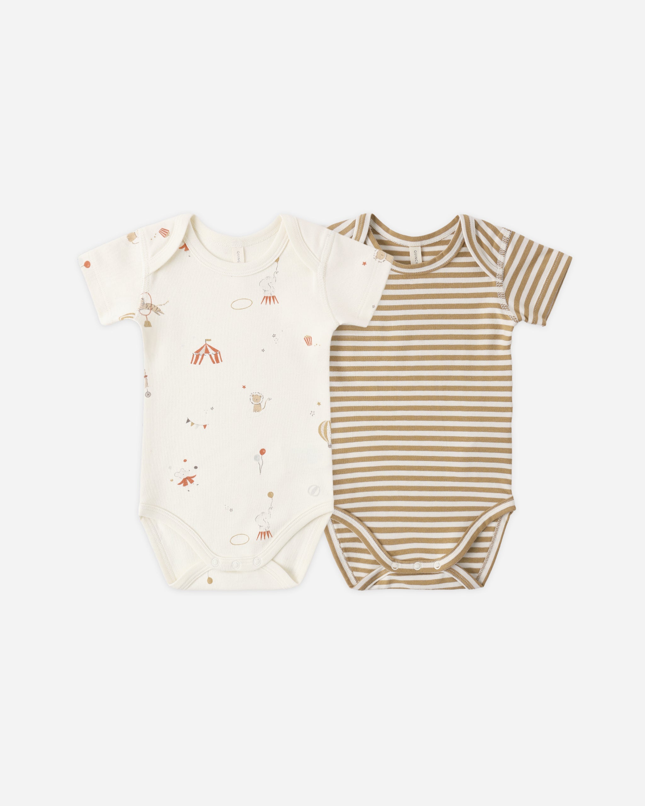 Short Sleeve Bodysuit Pack Carnival, Honey Stripe - Rylee + Cru | Kids Clothes | Trendy Baby Clothes | Modern Infant Outfits |