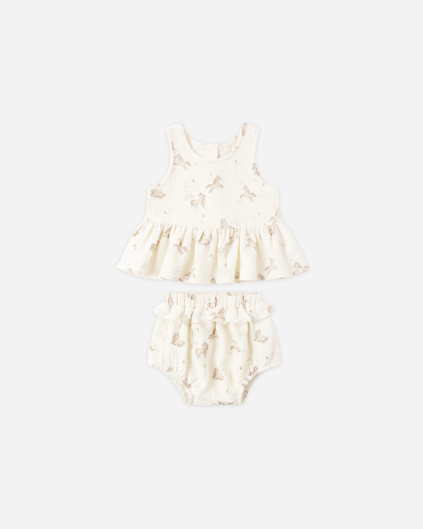 Sleeveless Peplum Set Unicorns - Rylee + Cru | Kids Clothes | Trendy Baby Clothes | Modern Infant Outfits |