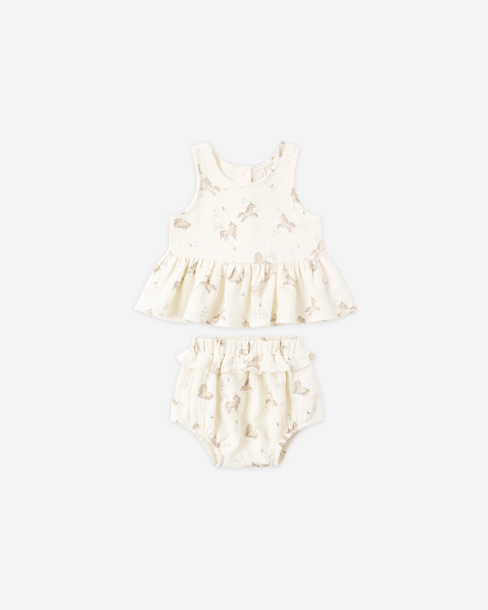 Sleeveless Peplum Set Unicorns - Rylee + Cru | Kids Clothes | Trendy Baby Clothes | Modern Infant Outfits |