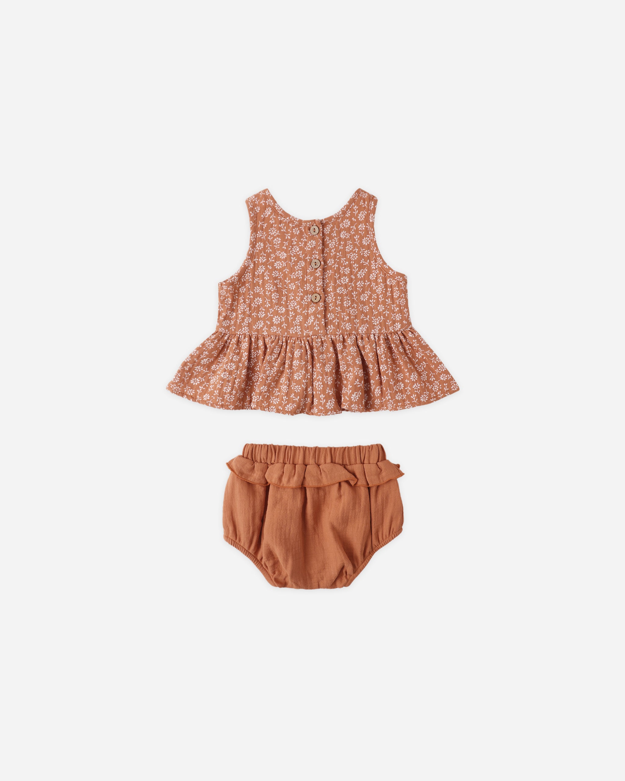 Sleeveless Peplum Set Poppy Floral - Rylee + Cru | Kids Clothes | Trendy Baby Clothes | Modern Infant Outfits |