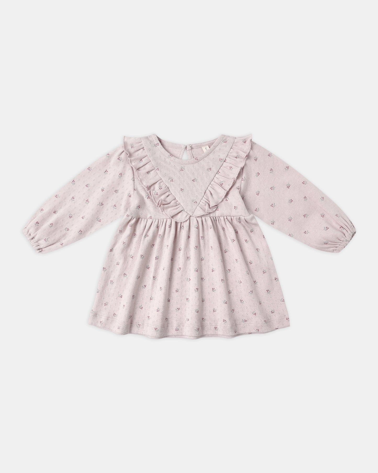 Long Sleeve Ruffle V Dress || Lilac Ditsy - Rylee + Cru | Kids Clothes | Trendy Baby Clothes | Modern Infant Outfits |