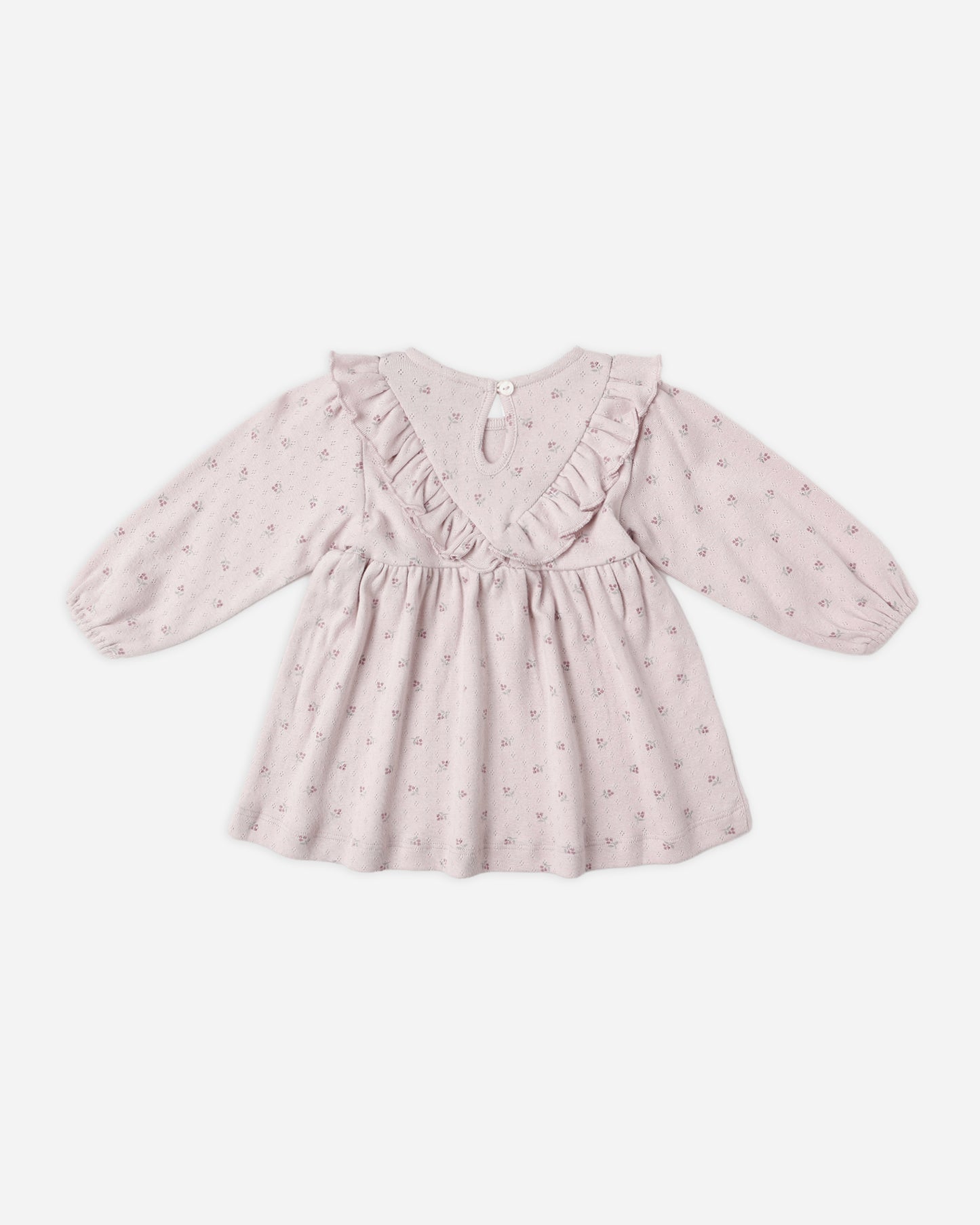 Long Sleeve Ruffle V Dress || Lilac Ditsy - Rylee + Cru | Kids Clothes | Trendy Baby Clothes | Modern Infant Outfits |