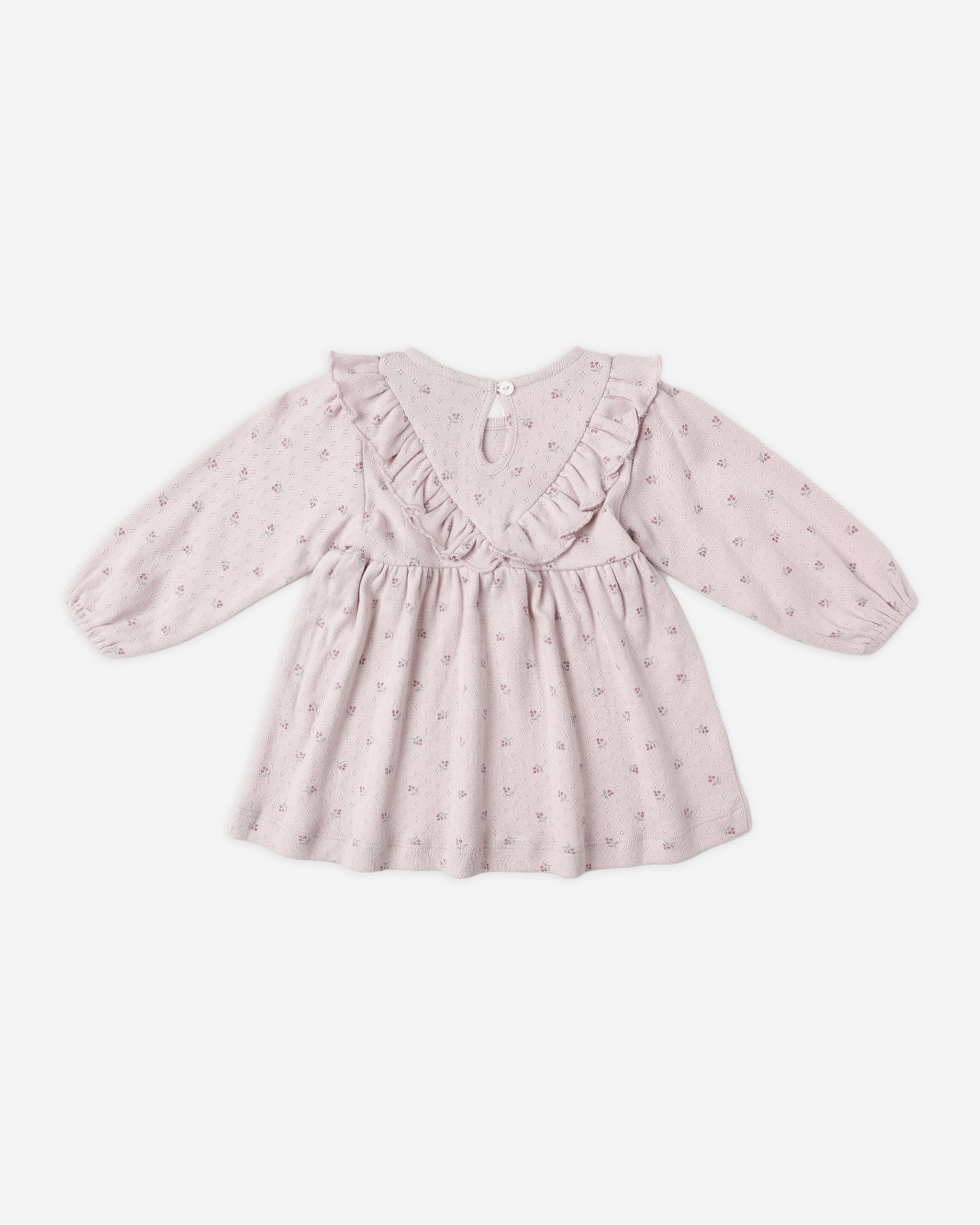 Long Sleeve Ruffle V Dress || Lilac Ditsy - Rylee + Cru | Kids Clothes | Trendy Baby Clothes | Modern Infant Outfits |