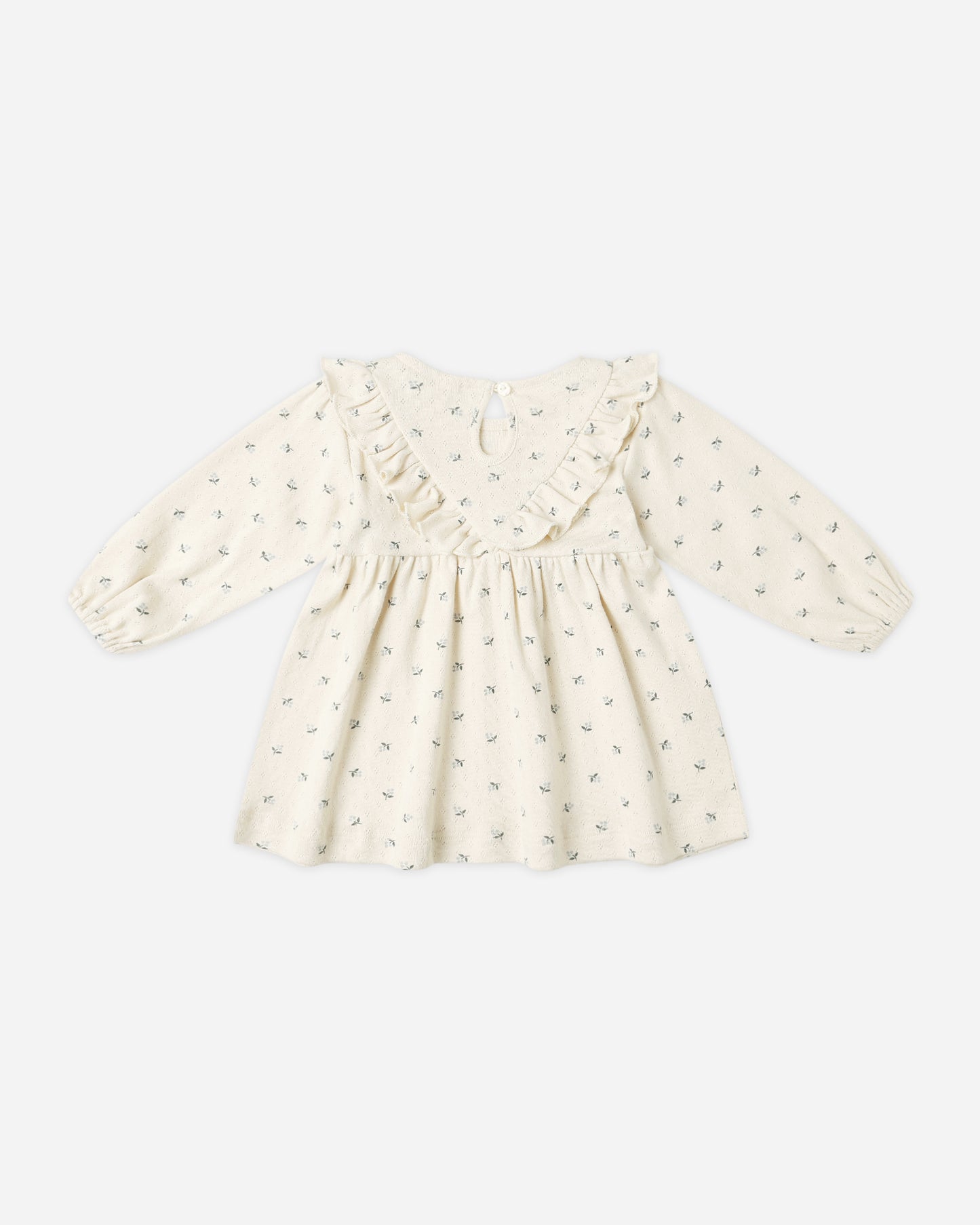 Long Sleeve Ruffle V Dress || Blue Ditsy - Rylee + Cru | Kids Clothes | Trendy Baby Clothes | Modern Infant Outfits |