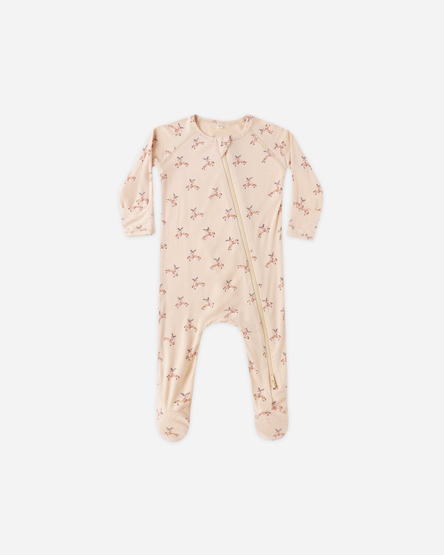 Bamboo Zip Footie || Reindeer - Rylee + Cru | Kids Clothes | Trendy Baby Clothes | Modern Infant Outfits |