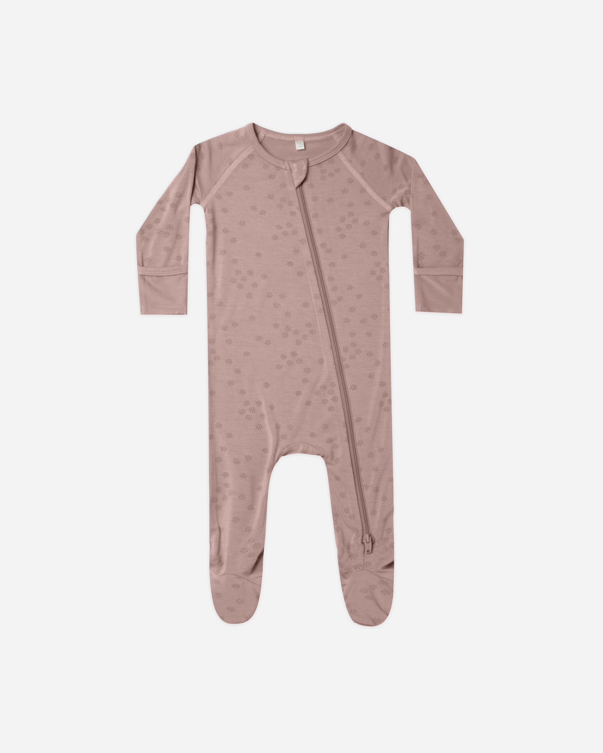Bamboo Zip Footie || Mauve Bloom - Rylee + Cru | Kids Clothes | Trendy Baby Clothes | Modern Infant Outfits |